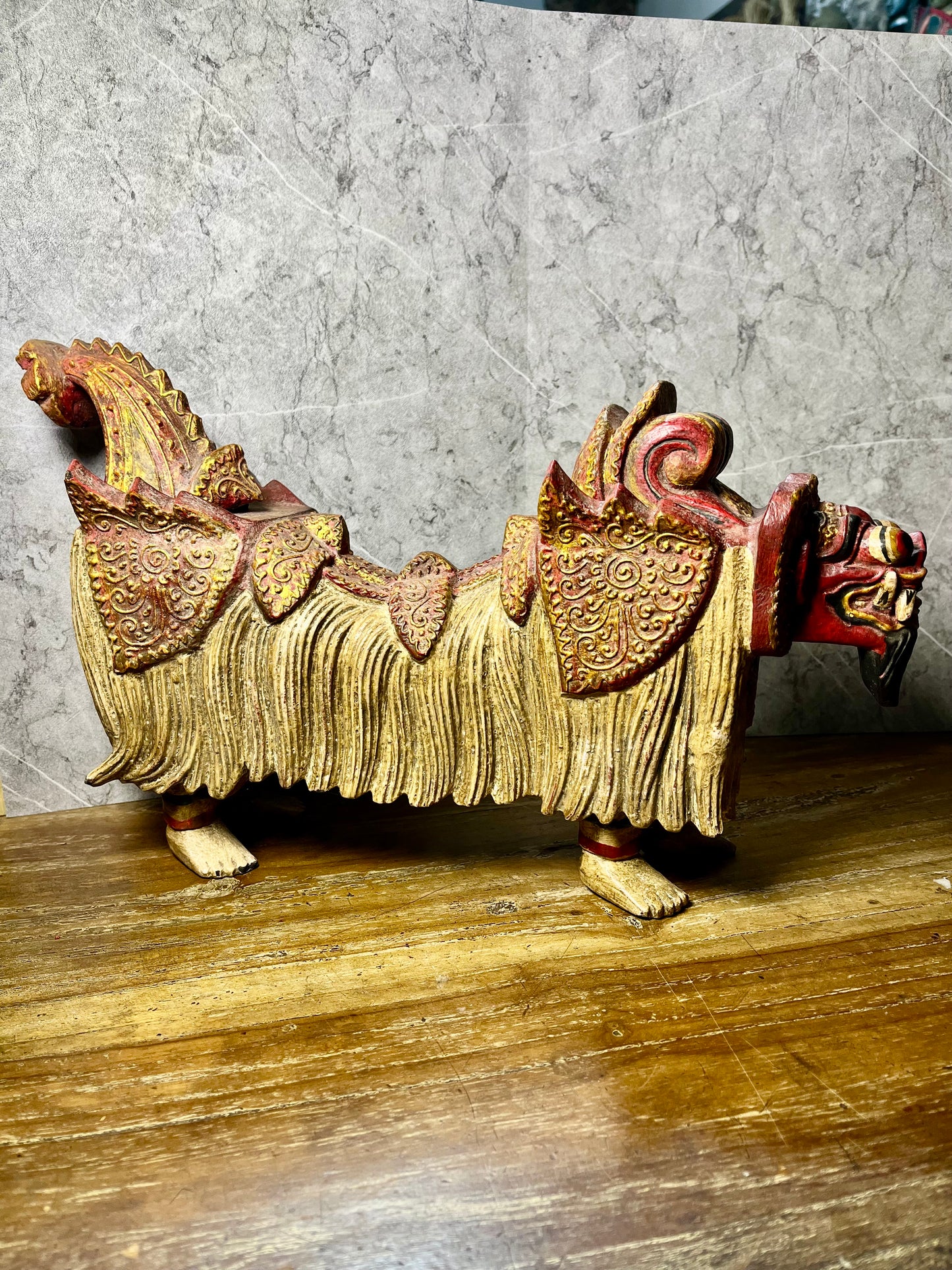 Guardian Spirit – Balinese Barong Resin Figure | Handmade Cultural Decoration
