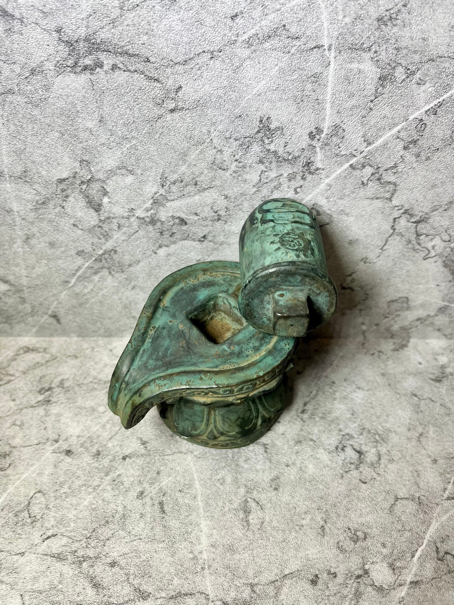 Bronze Shiva Lingam with Yoni Base: Hindu Spiritual Decor