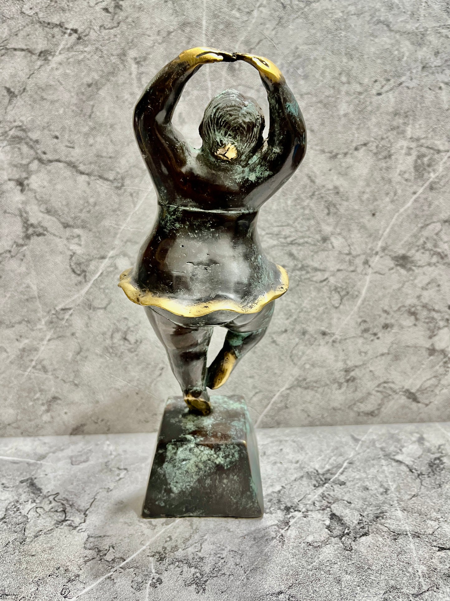 Bronze Ballet Dancer Sculpture: Abstract Curvy Woman Art Decor