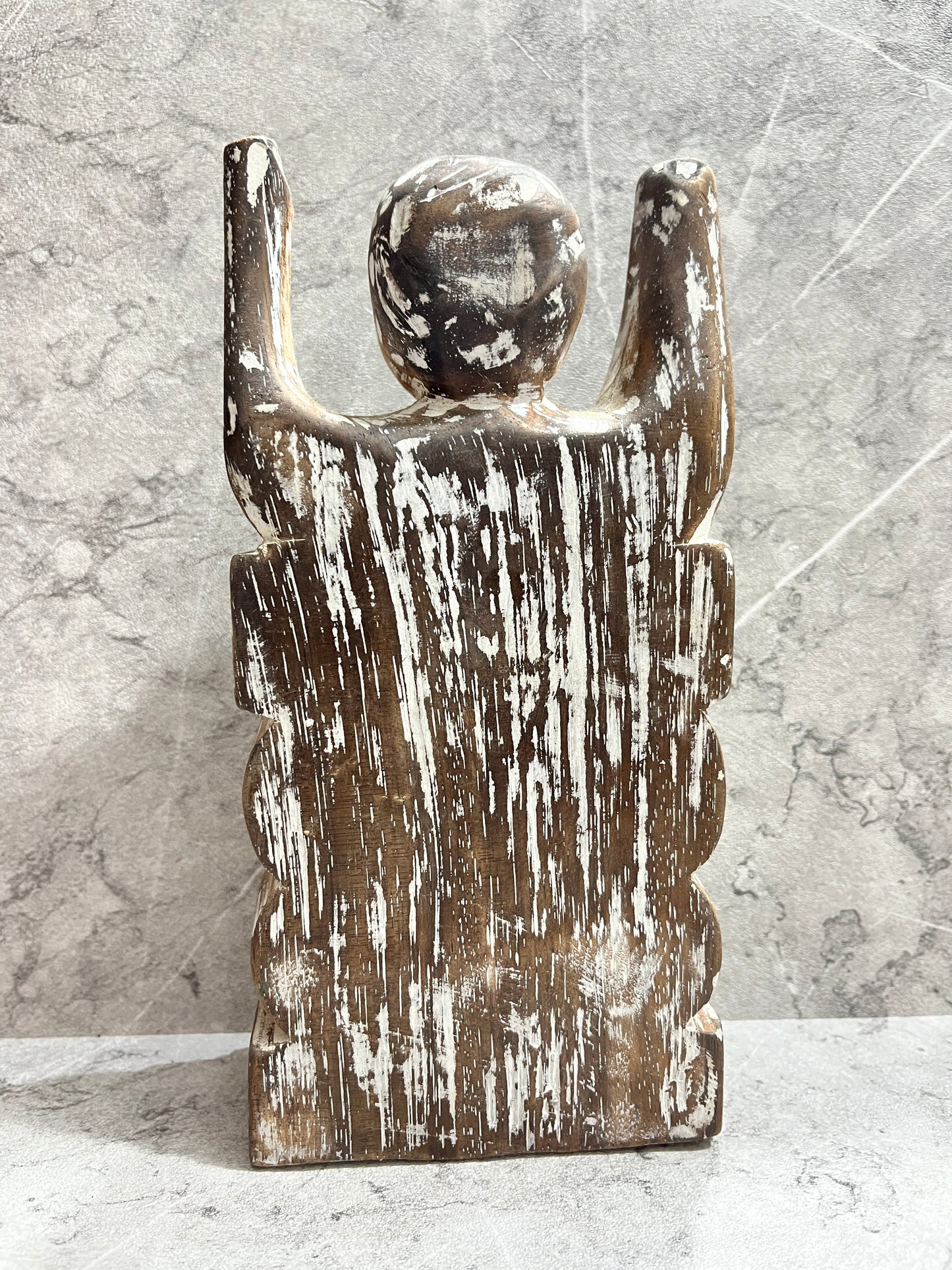 Hand-Carved Timor Tribal Sculpture: Ethnic Wooden Figurine