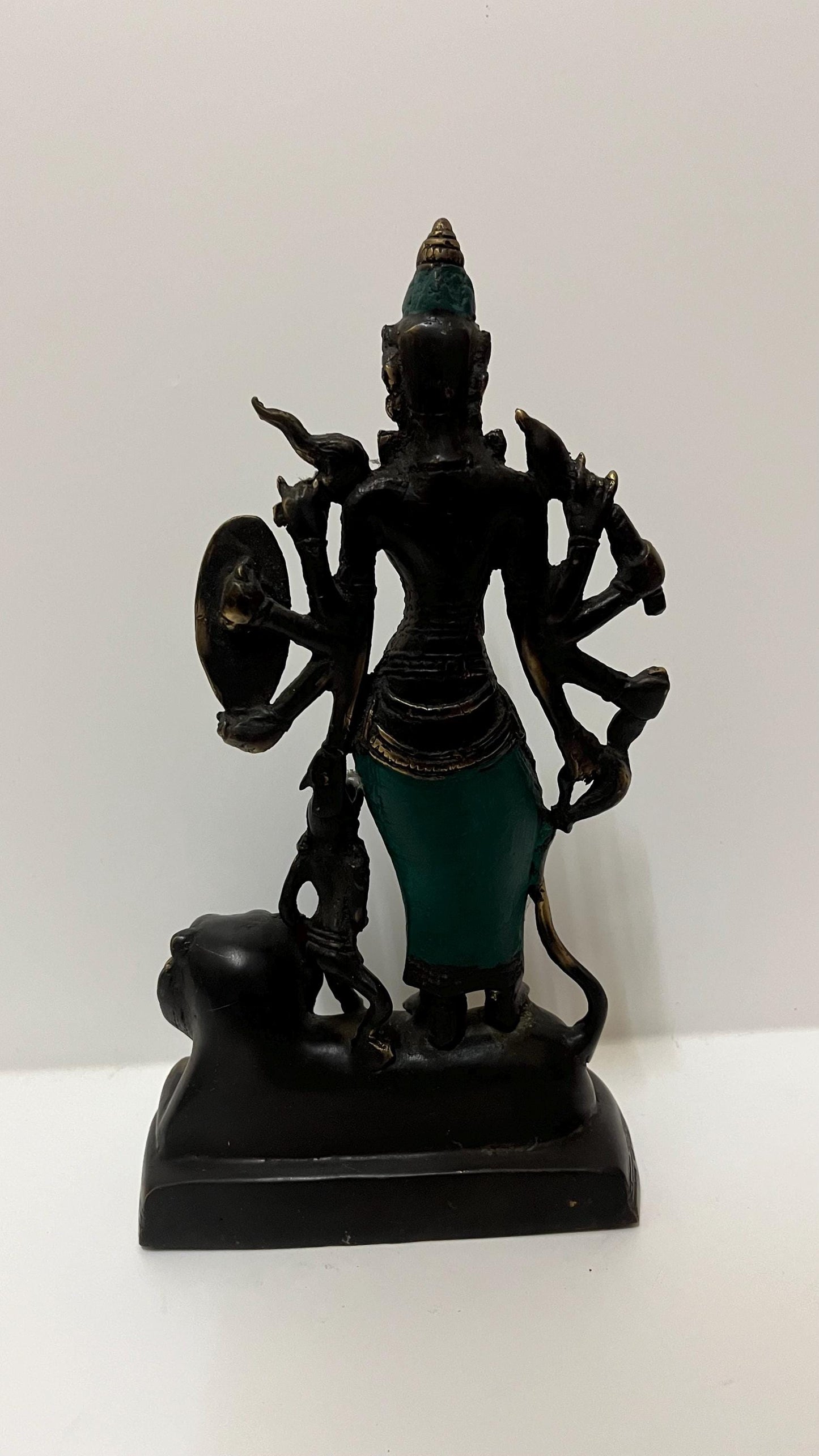 Bronze Goddess Durga With Lion