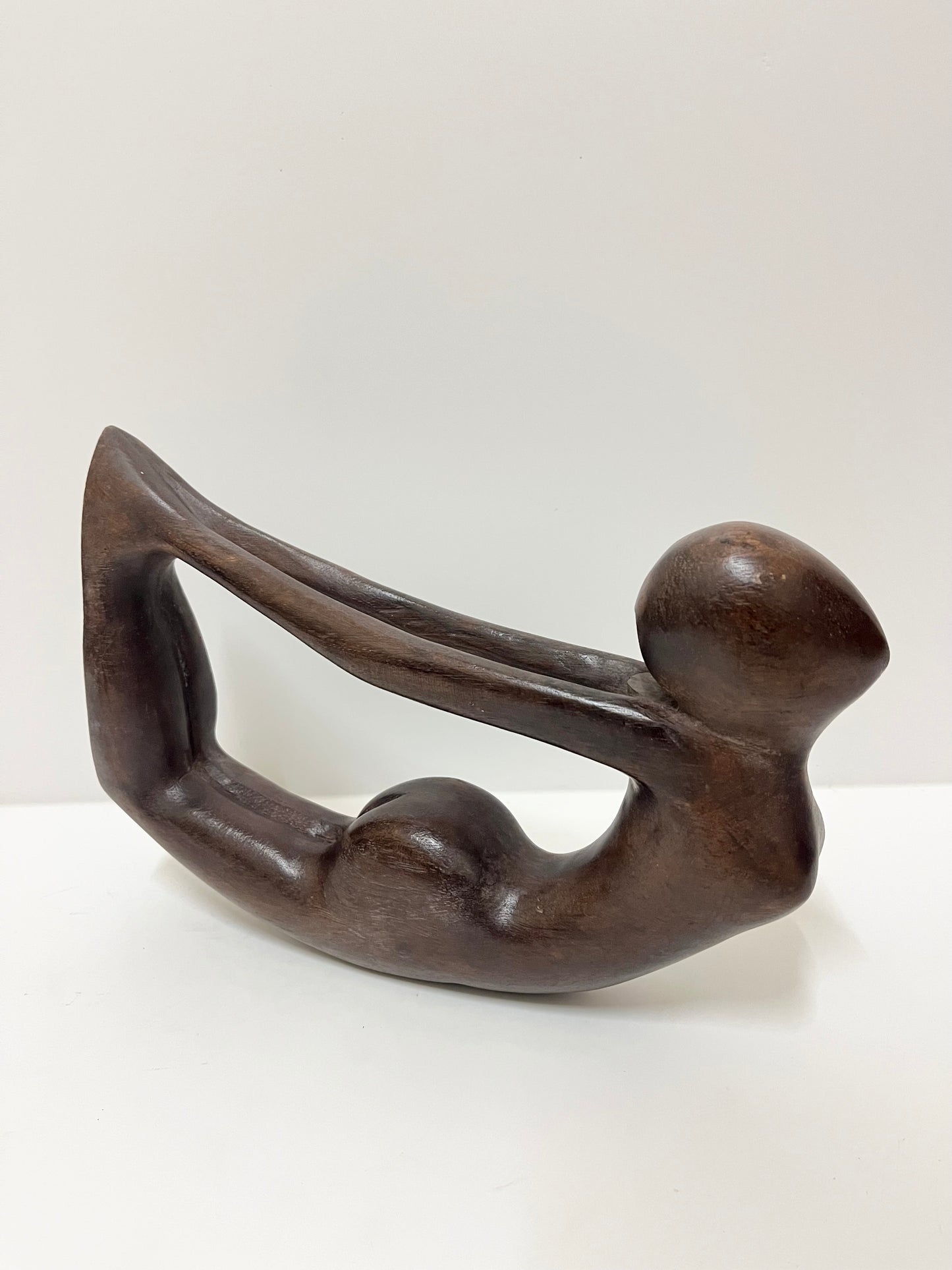 Abstract Wooden Yoga Woman Sculpture | Balinese Hand-Carved Decor, handmade, gift, housewarming, home decoration.