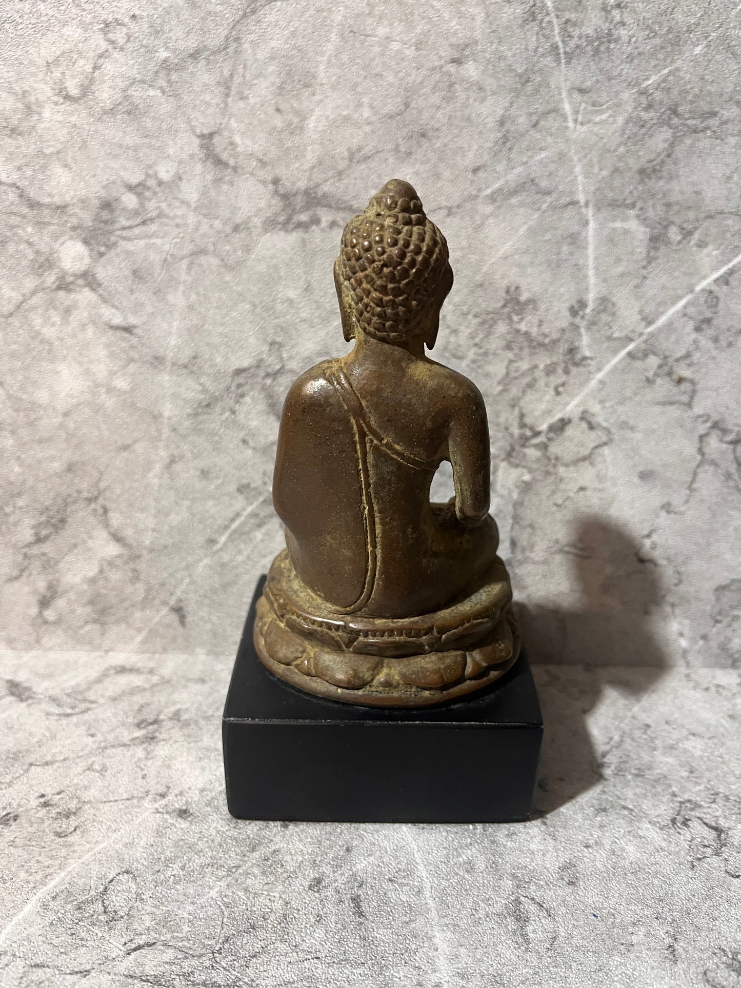Bronze Buddha Meditation on Iron Stand – Handcrafted Balinese Figure Decoration
