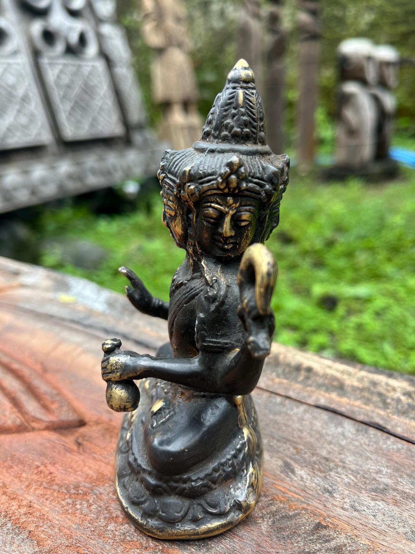 Balinese Bronze Brahma Figure | Handcrafted Hindu Deity Sculpture
