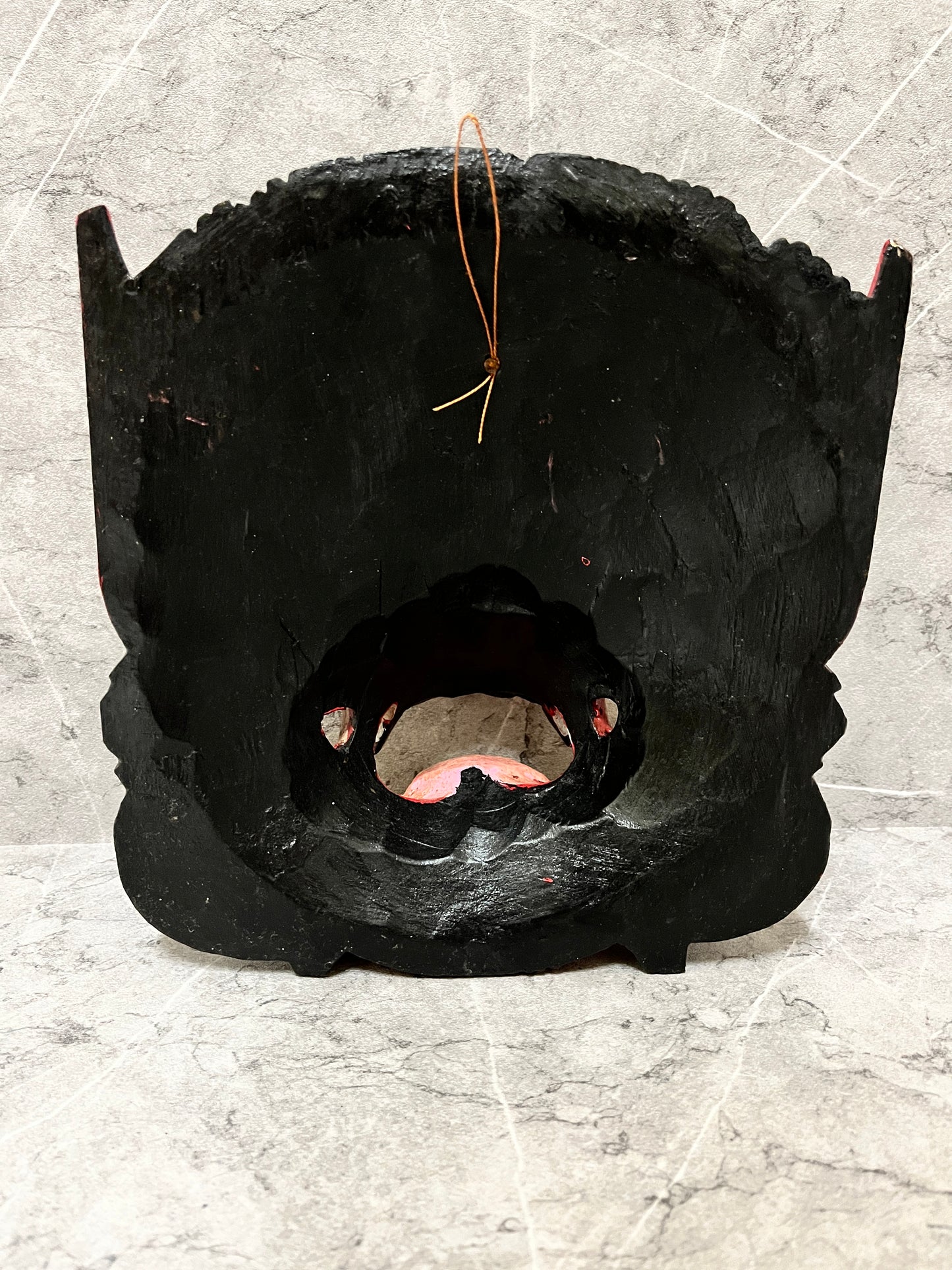 Hand Carved Wooden Barong Mask: Balinese Wall Art Sculpture