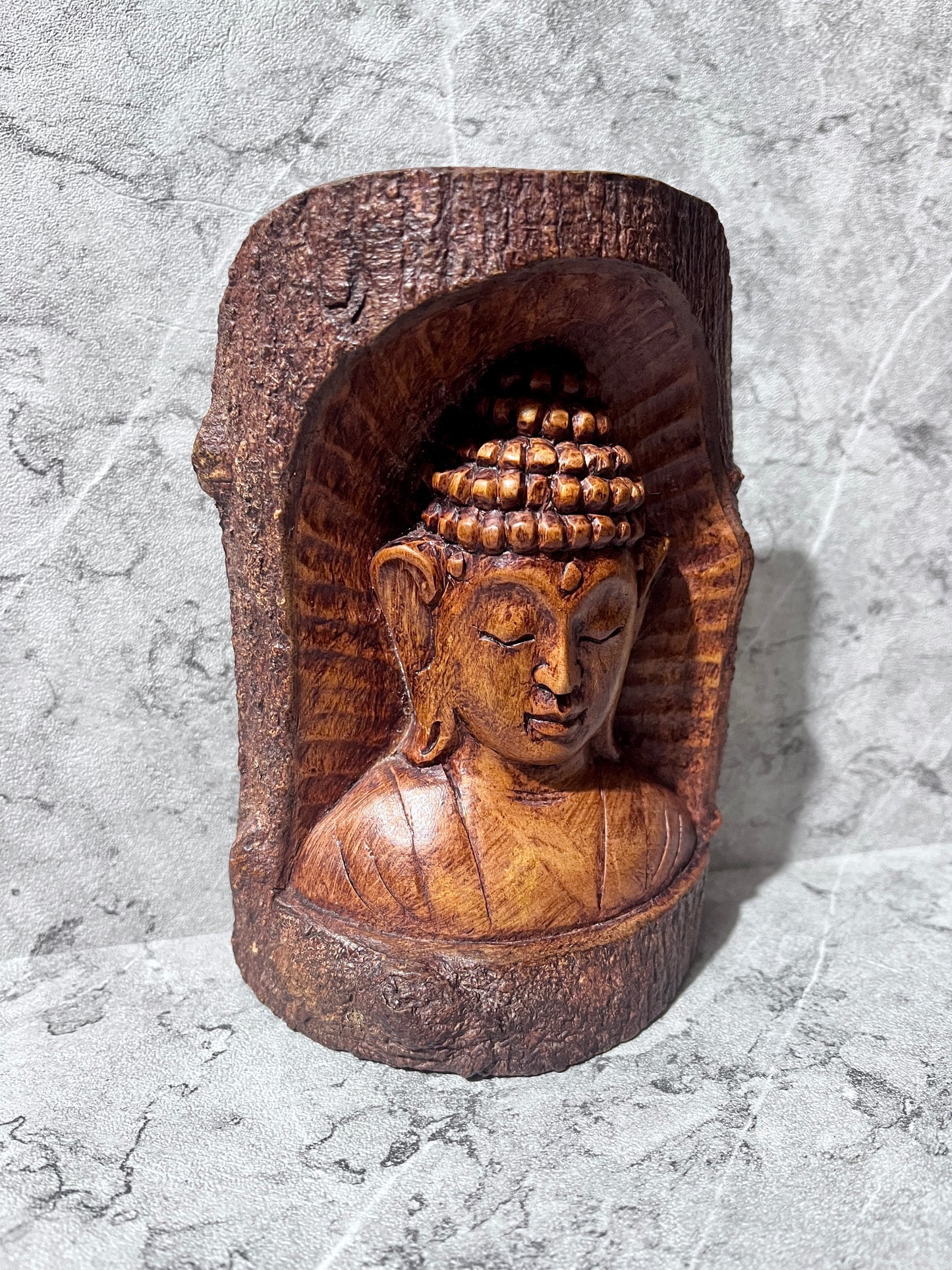 Wooden Buddha Figure – Hand-Carved Sculpture | Spiritual Home Decoration