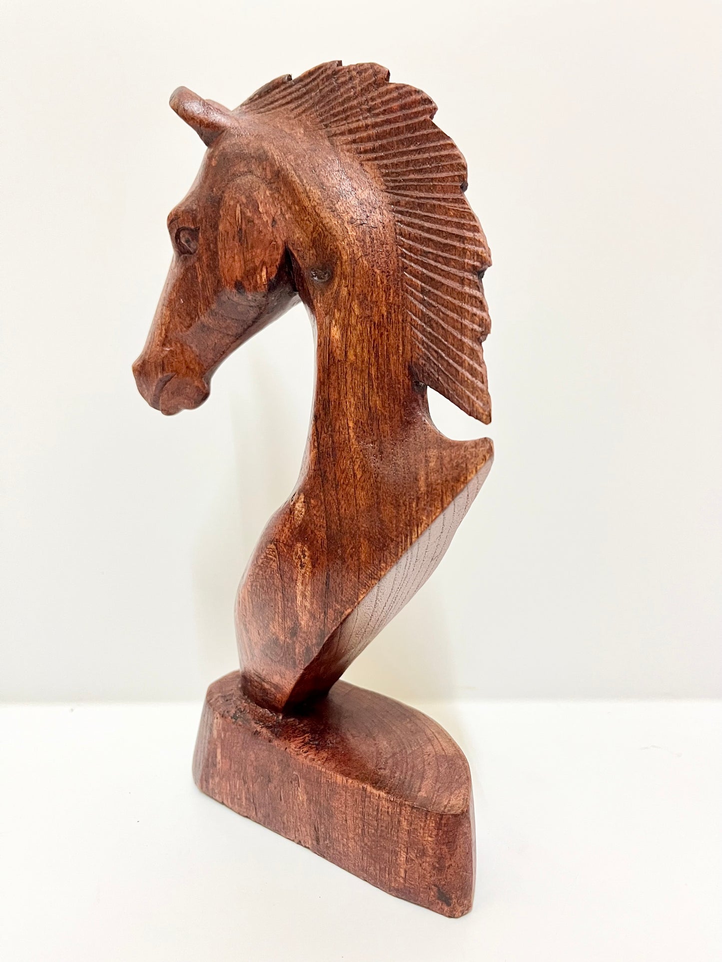 Wooden Horse Sculpture – Hand-Carved Balinese Equine Decor (8.3 inches)