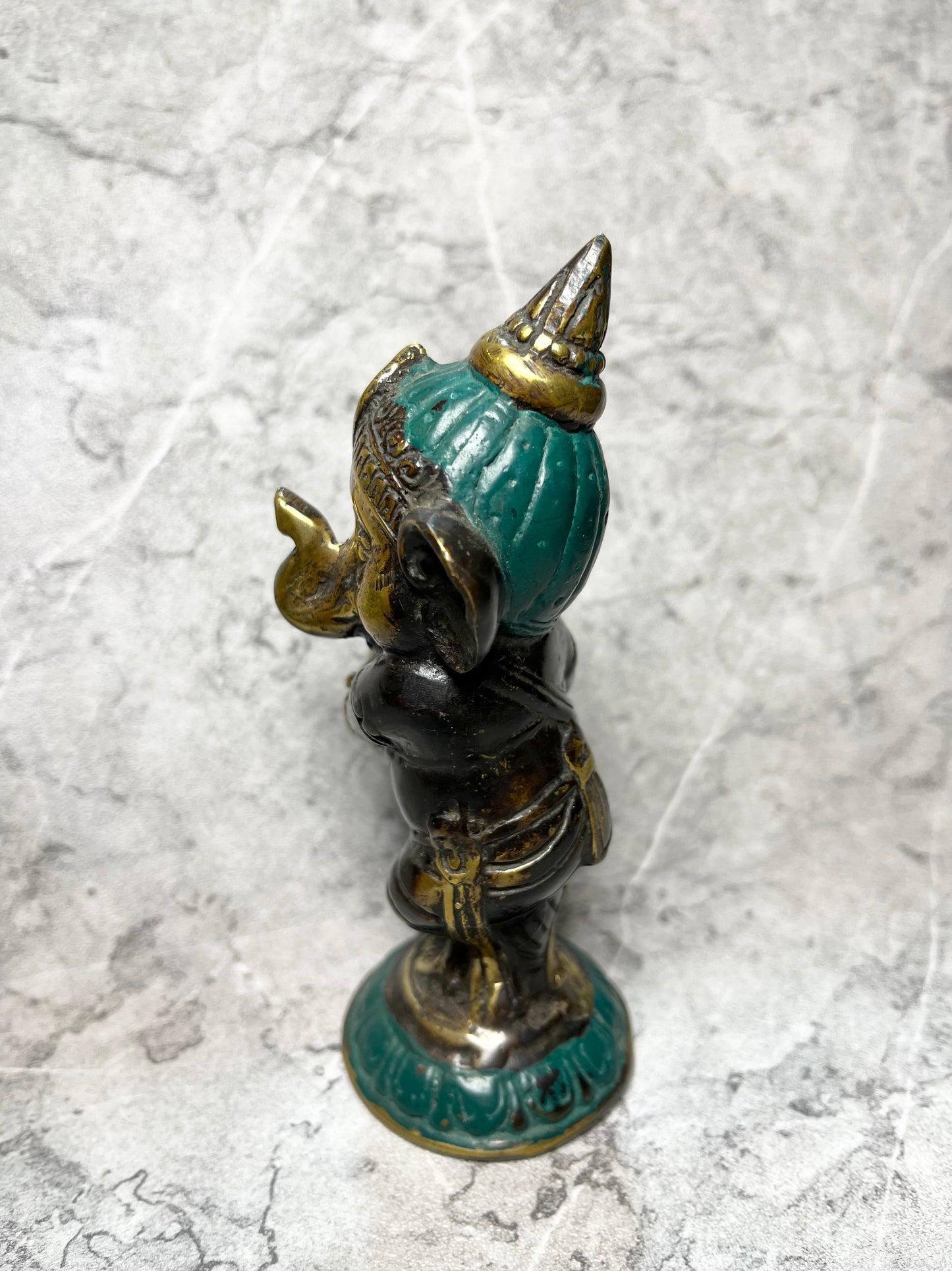 Bronze Ganesha Statue: Balinese Hindu Art, Sacred Wisdom Miniature