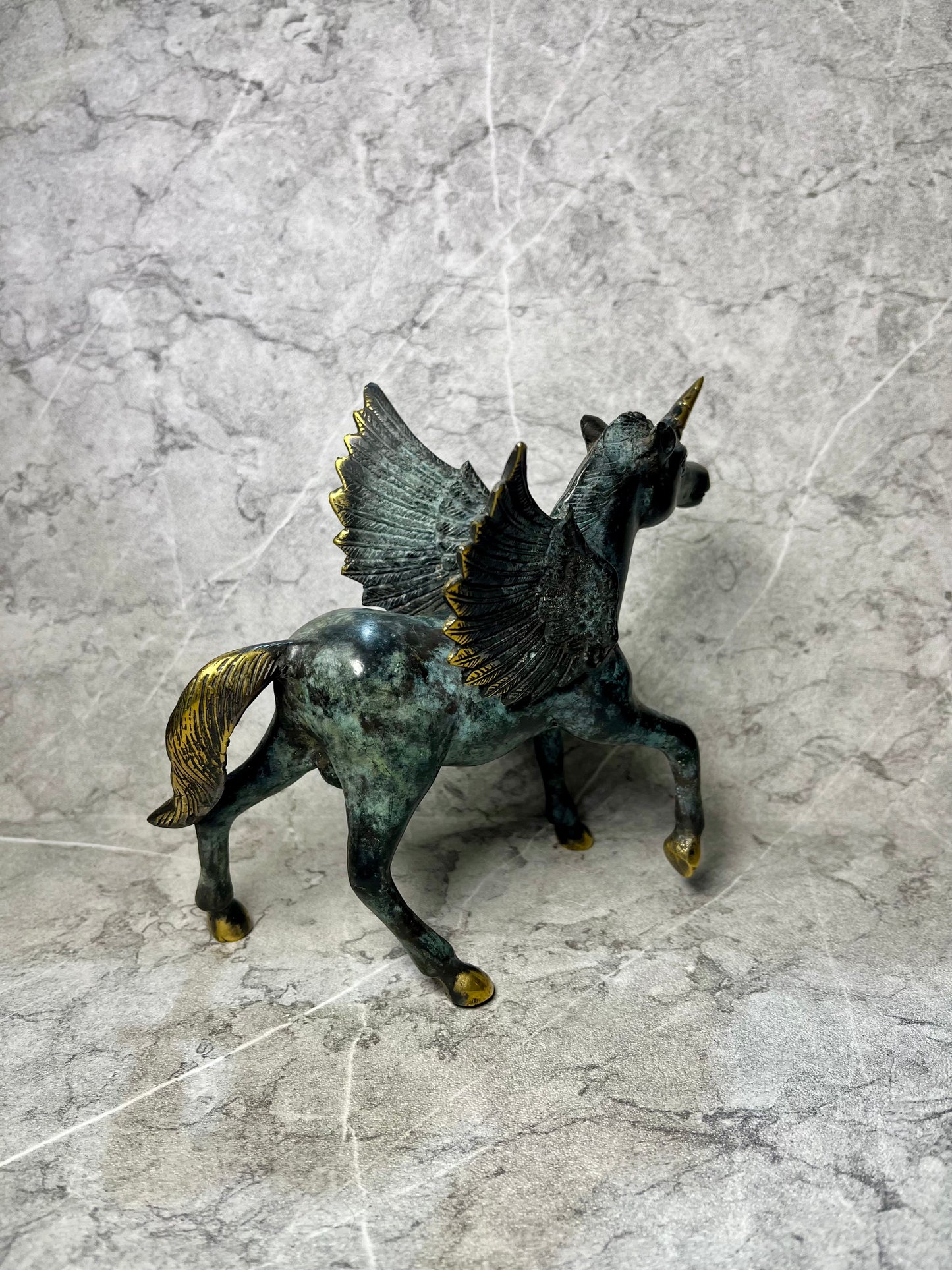 Mythical Grace – Bronze Unicorn Horse Figure | Handcrafted Balinese Art