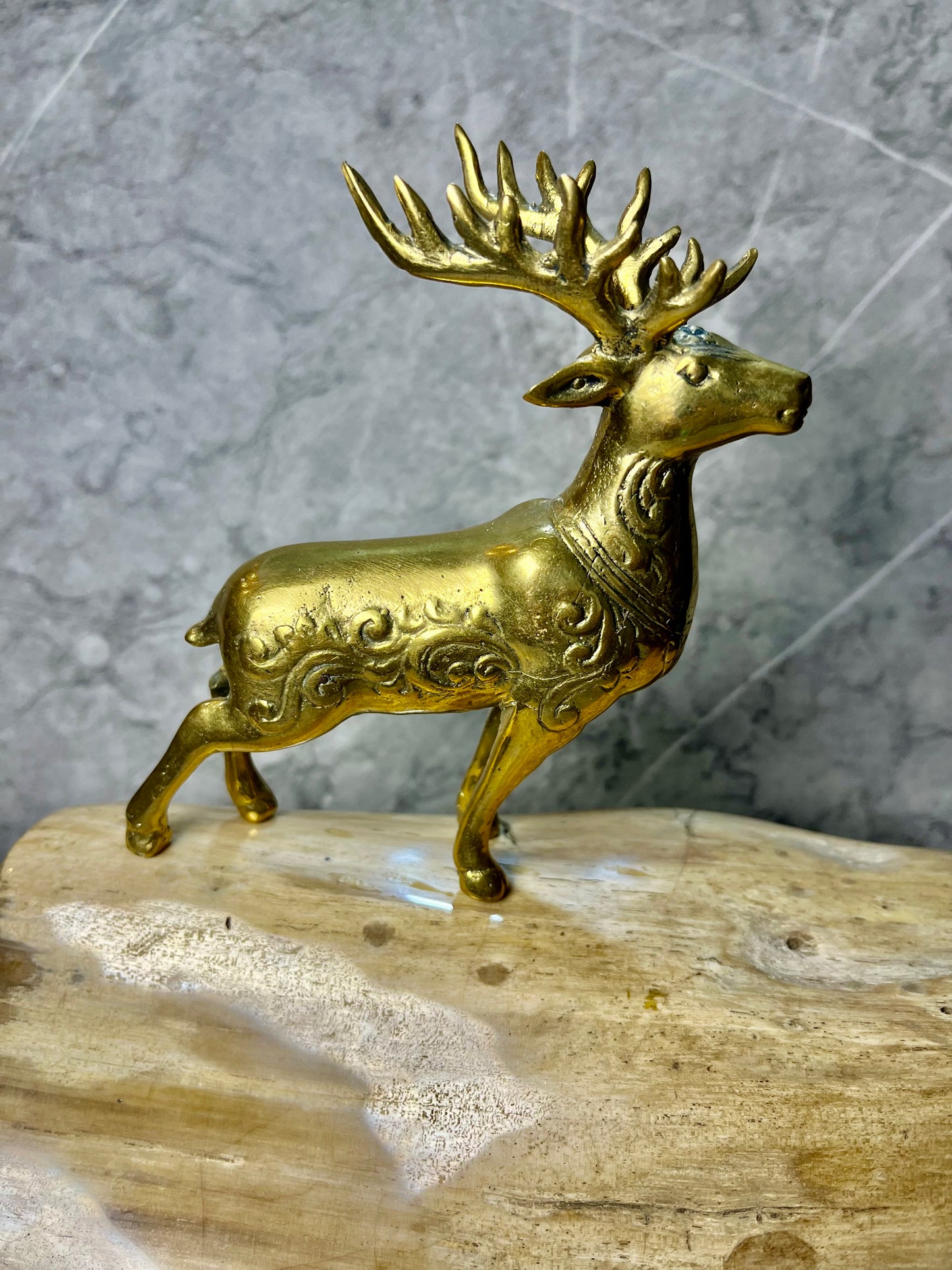 Bronze Deer Figure: Vintage Nature-Inspired Sculpture, Handmade in Bali