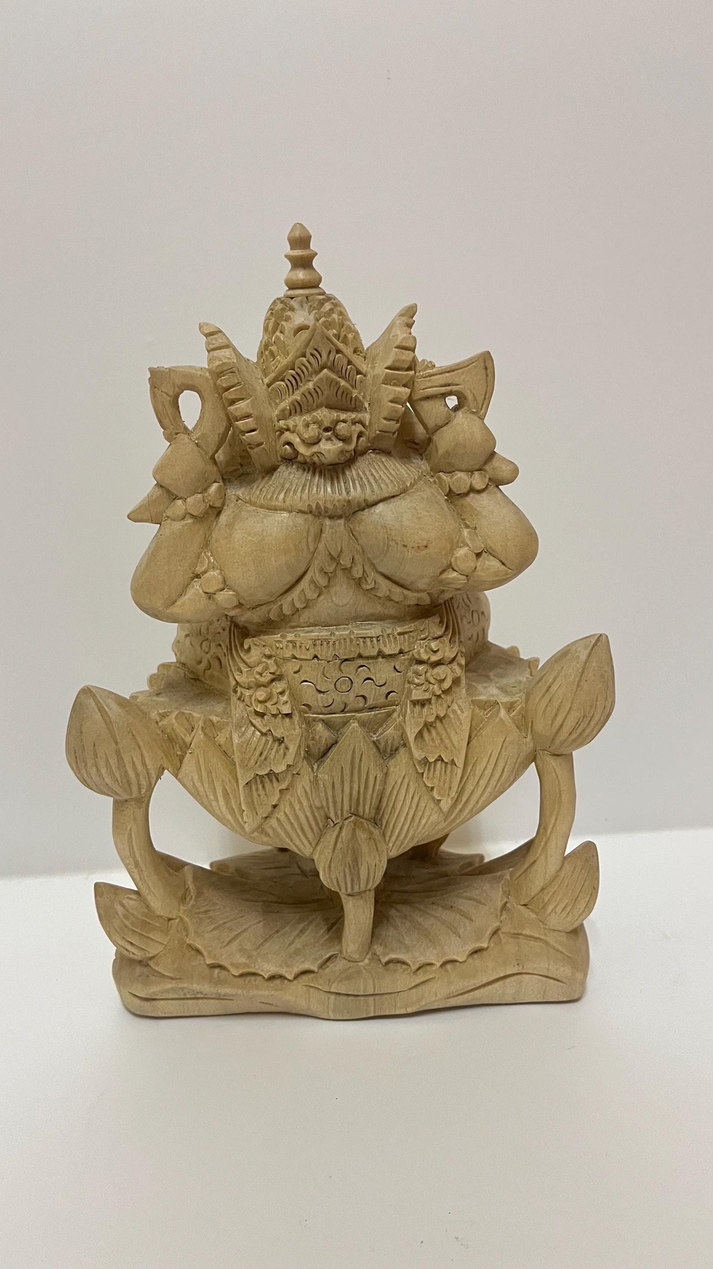 Hand-Carved Wooden Ganesha Statue – A Symbol of Wisdom & Peace (9.84 inches)
