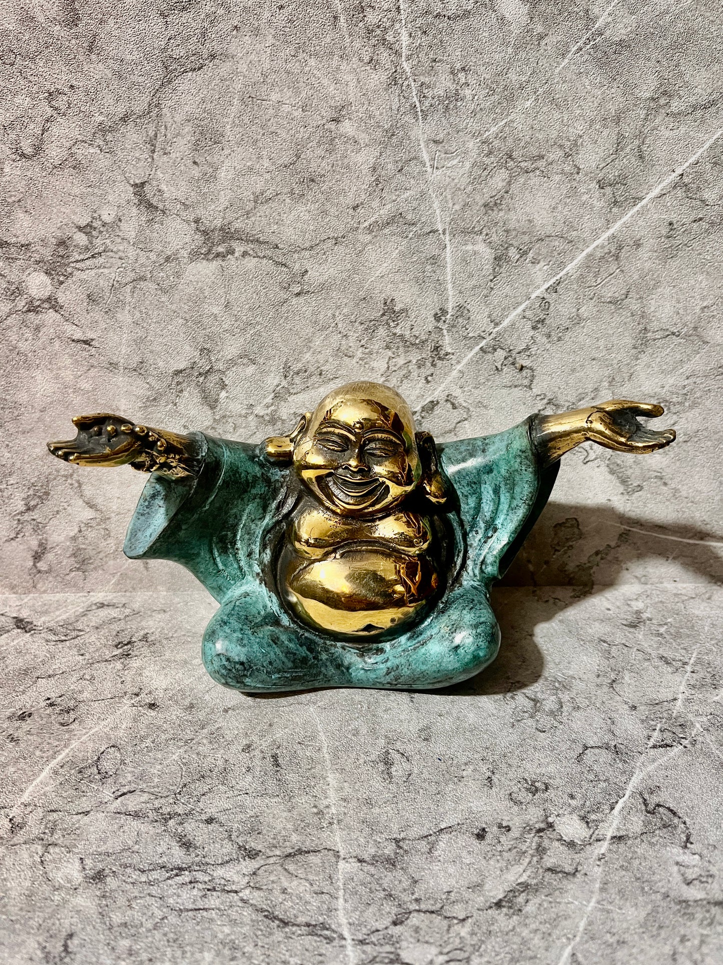 Bronze Happy Buddhist Monk – Handcrafted Balinese Figure Decoration