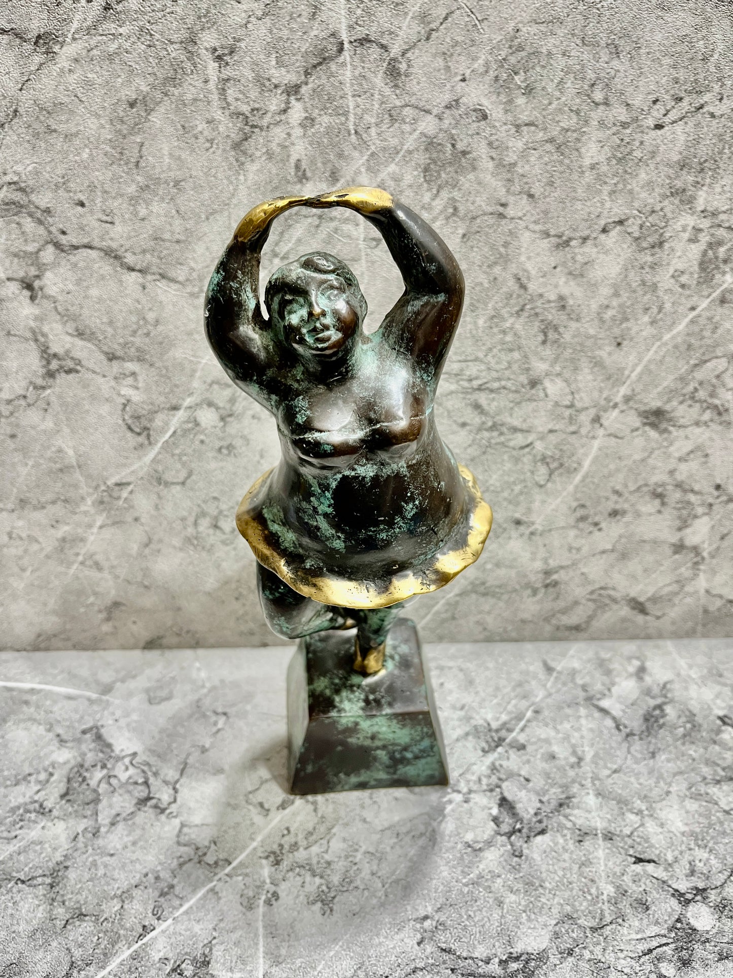Bronze Ballet Dancer Sculpture: Abstract Curvy Woman Art Decor