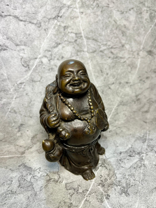 Bronze Monk Figure: Handcrafted Abstract Spiritual Decor