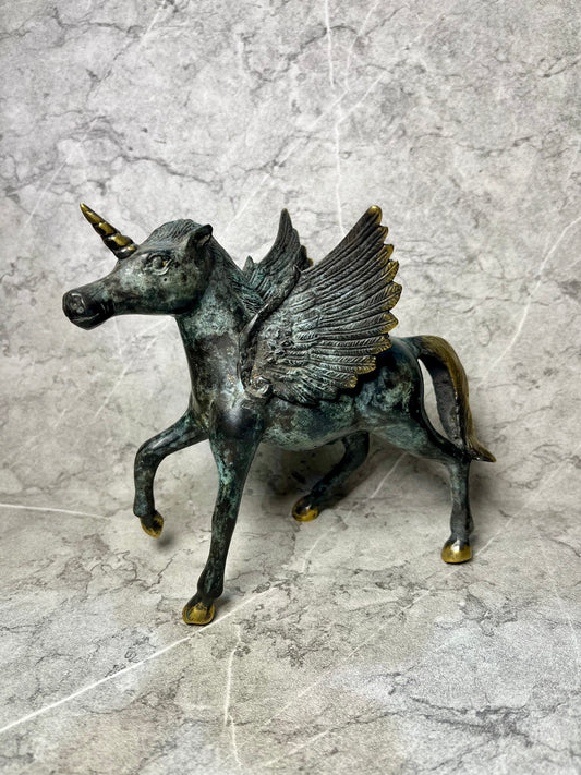 Mythical Grace – Bronze Unicorn Horse Figure | Handcrafted Balinese Art