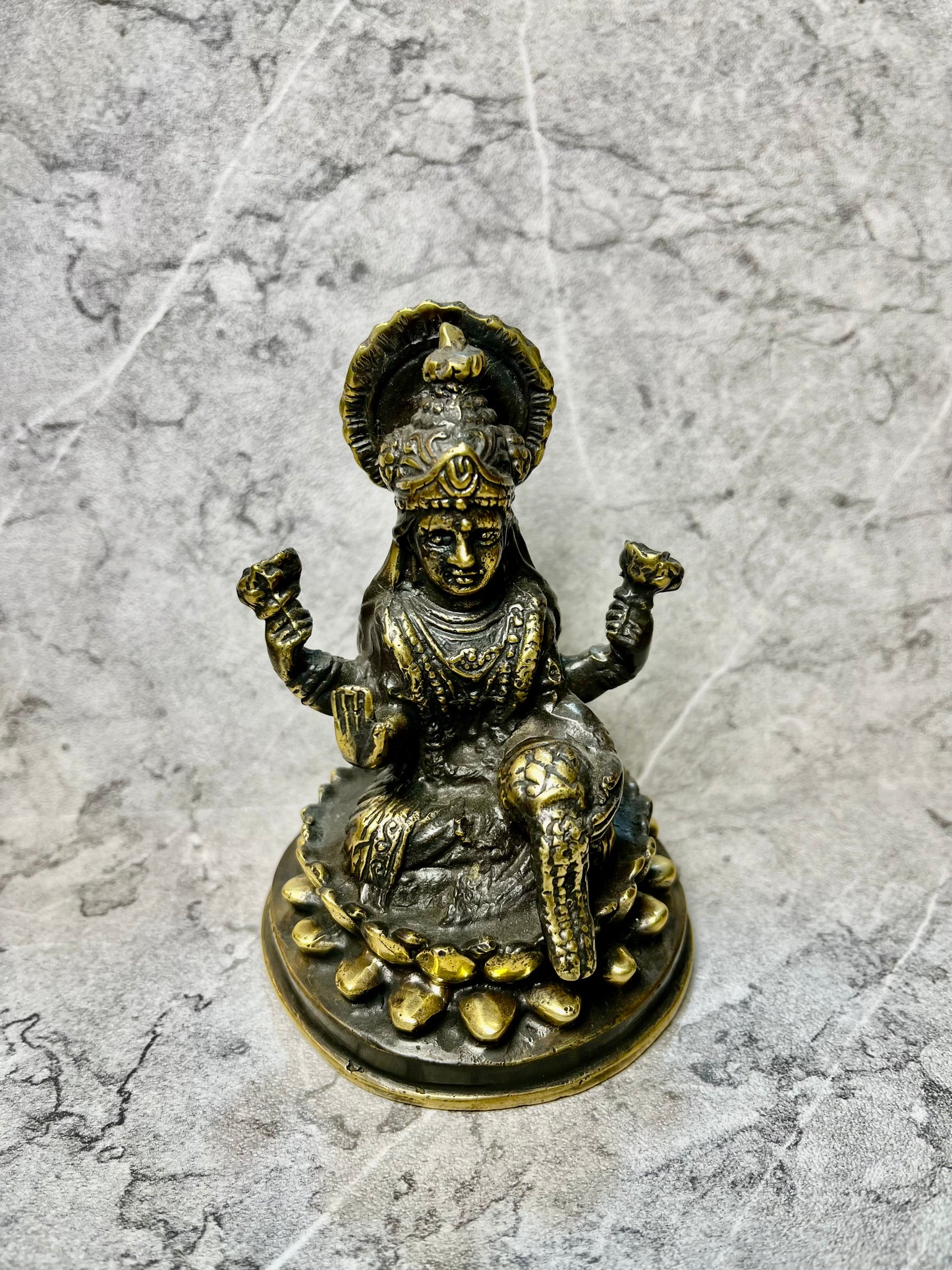 Bronze Lakshmi Statue: Balinese Hindu Goddess Figure