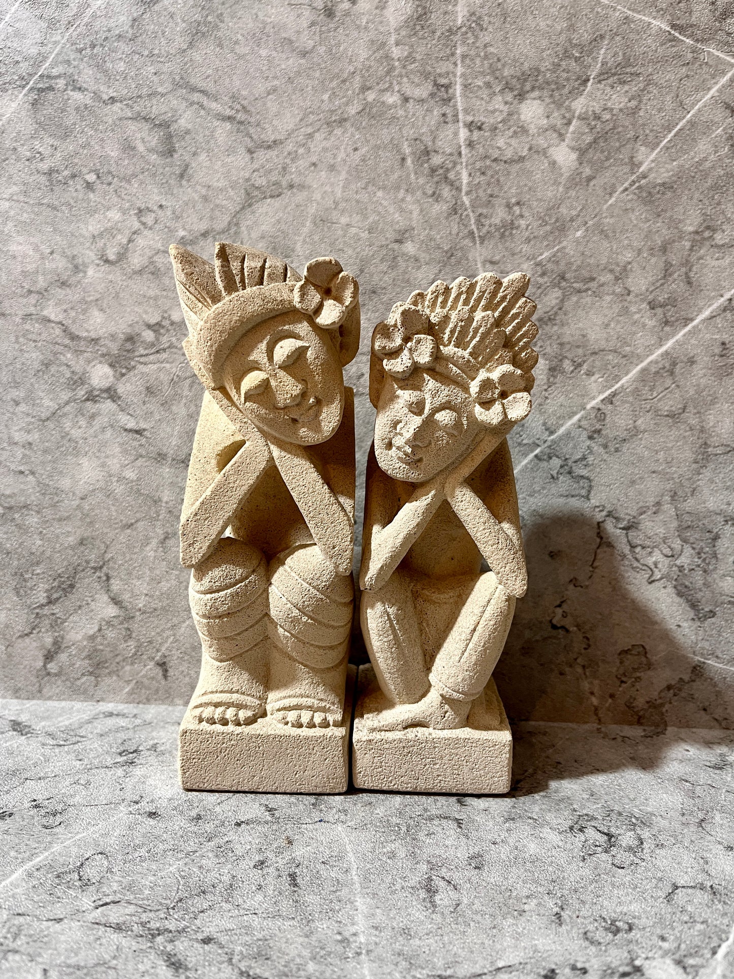 Balinese Limestone Wedding Couple – Handmade Sculpture | handmade, gift, housewarming, home decor.