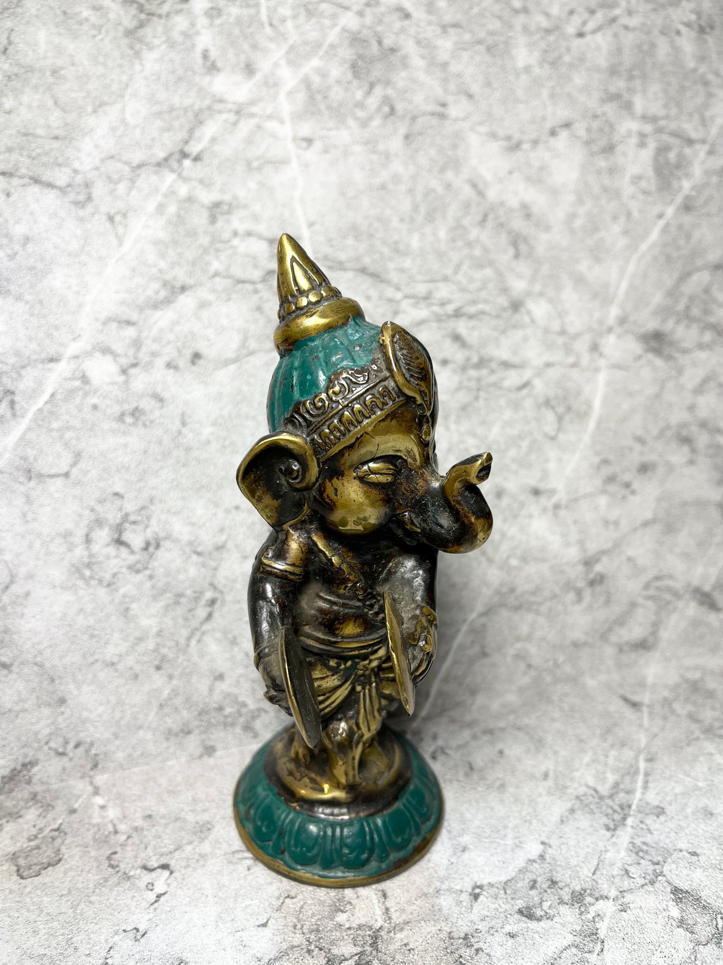 Bronze Ganesha Statue: Balinese Hindu Art, Sacred Wisdom Miniature