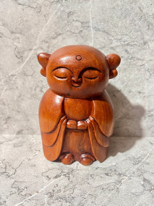 Wooden Jizo Statue – Hand-Carved Balinese Art Figure | handmade, gift, housewarming, home decoration.