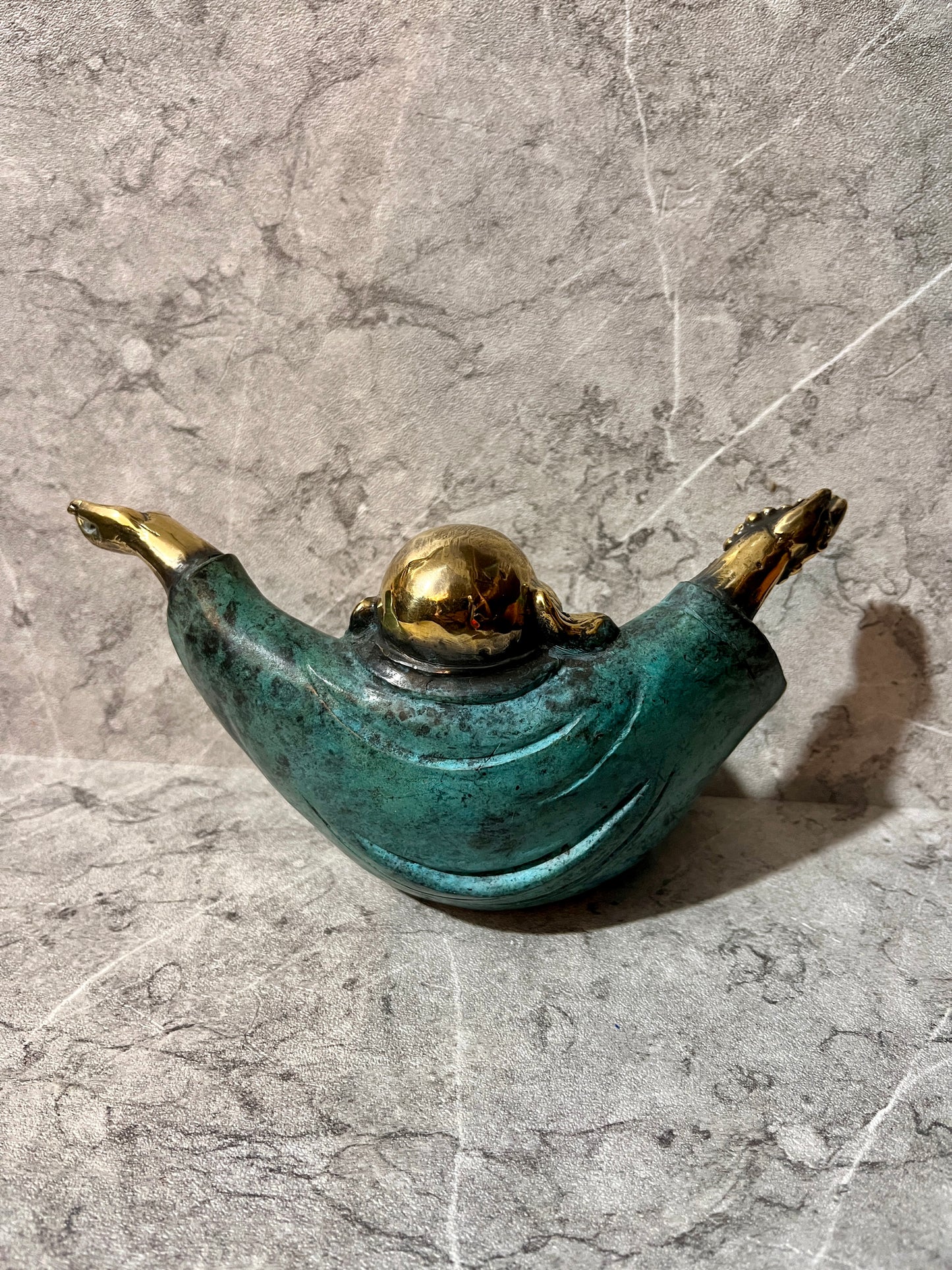 Bronze Happy Buddhist Monk – Handcrafted Balinese Figure Decoration