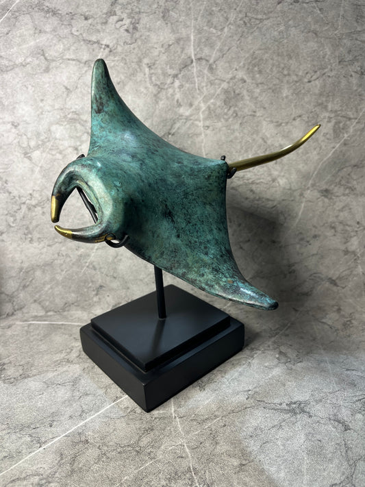 Bronze Manta Ray Sculpture