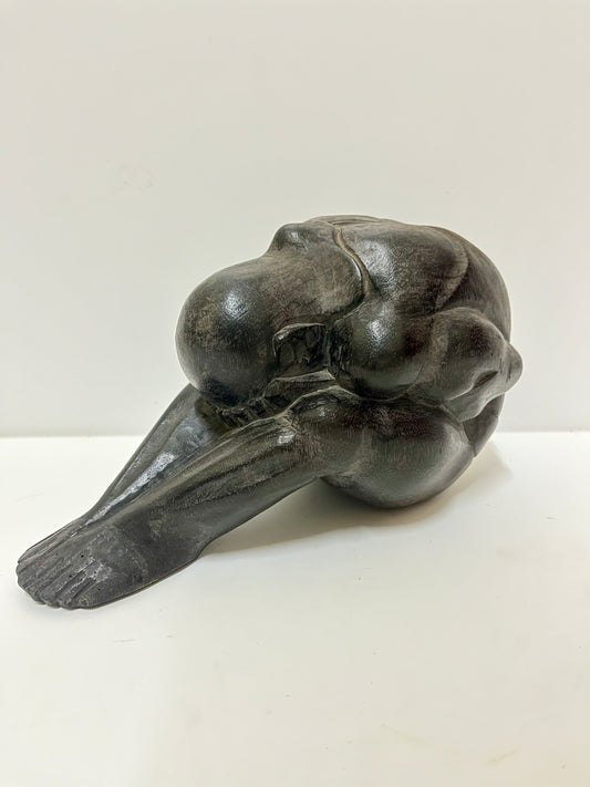 Still Embrace – Abstract Wooden Woman in Rest