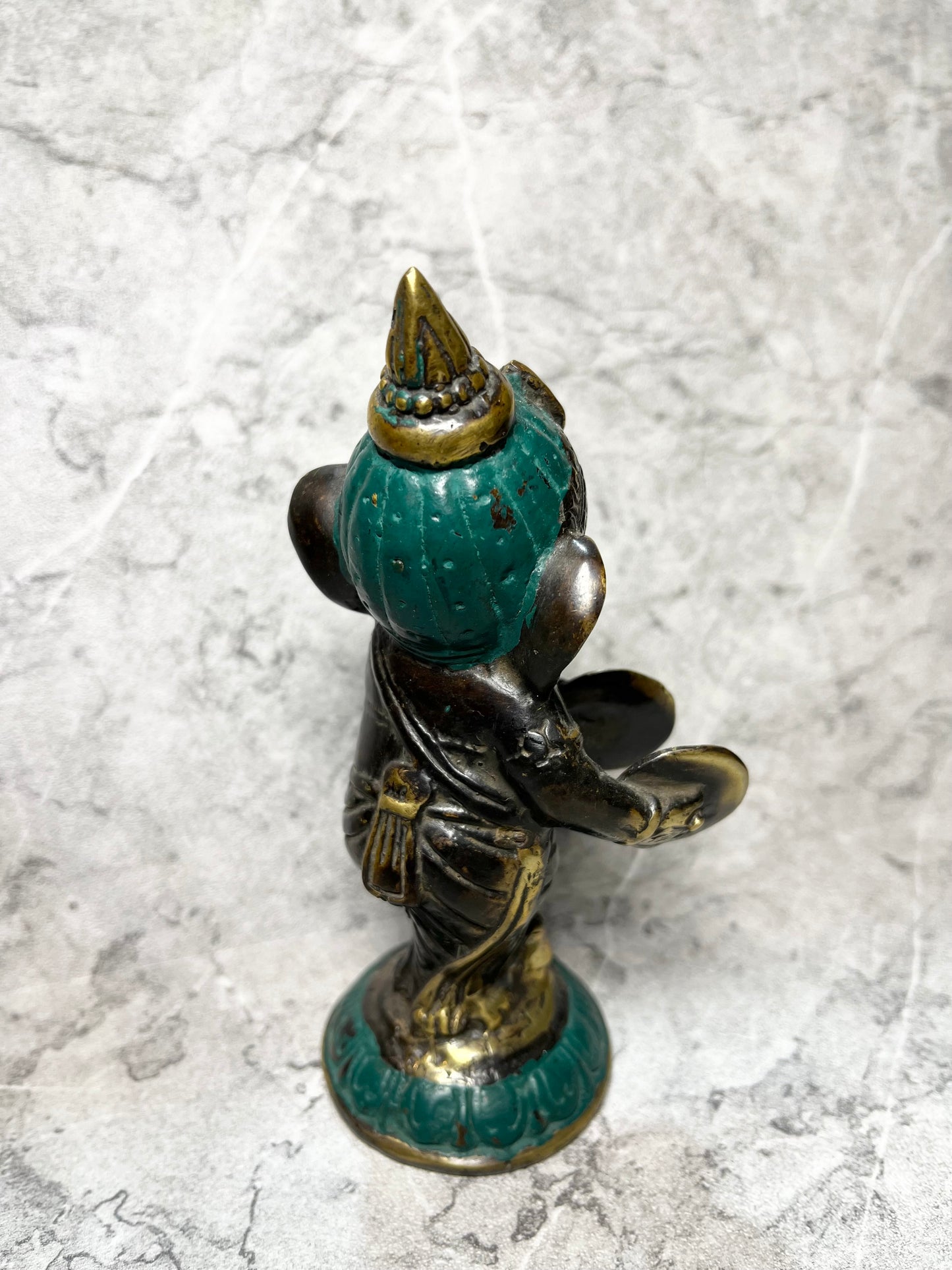 Bronze Ganesha Statue: Balinese Hindu Art, Sacred Wisdom Miniature