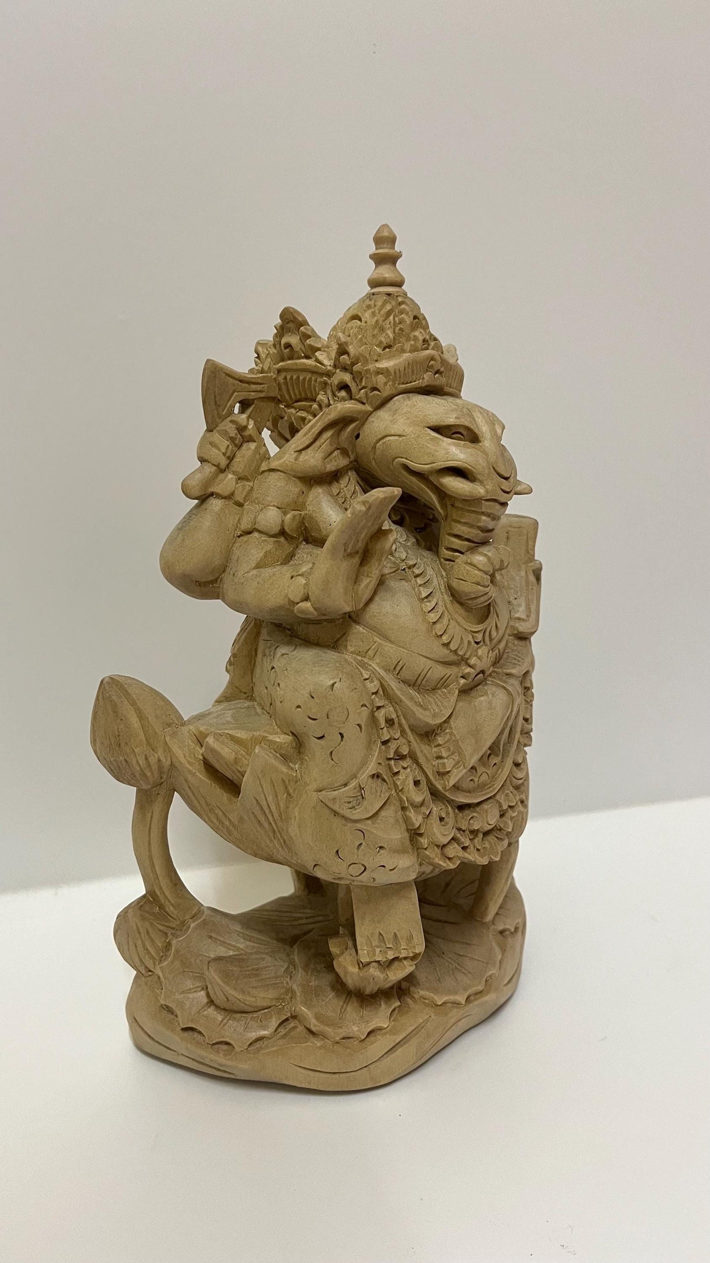 Hand-Carved Wooden Ganesha Statue – A Symbol of Wisdom & Peace (9.84 inches)
