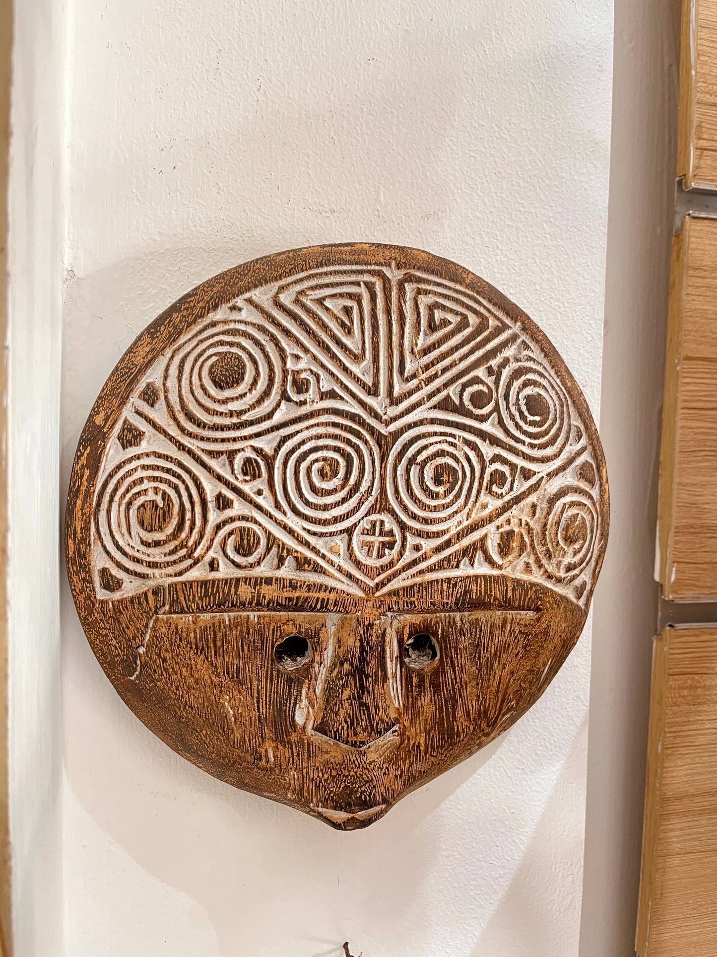 Wooden Timor Tribal Mask – Hand-Carved Wall Sculpture | handmade, gift, housewarming, wall decoration, handmade.