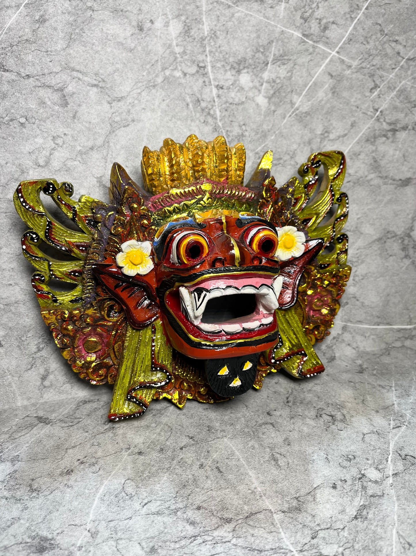 Hand-Carved Wooden Balinese Barong Statue