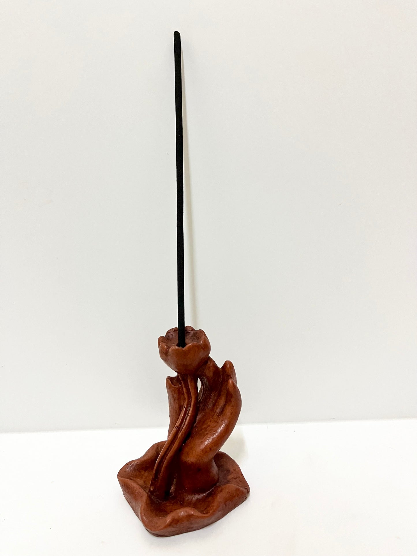 Handcrafted Resin Hand Flower Incense Holder – Balinese Spiritual Decor