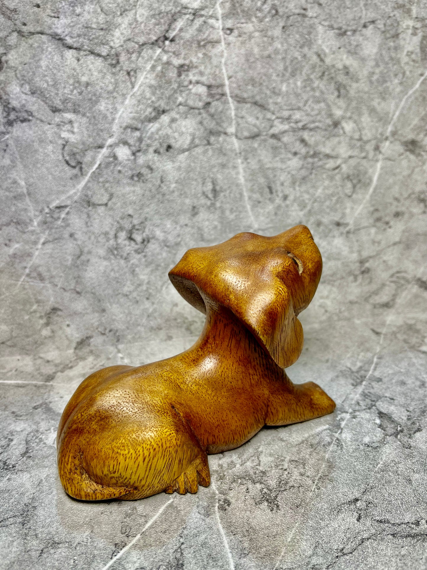 Wooden Miniature Dog Figure – Balinese Handcrafted Decor