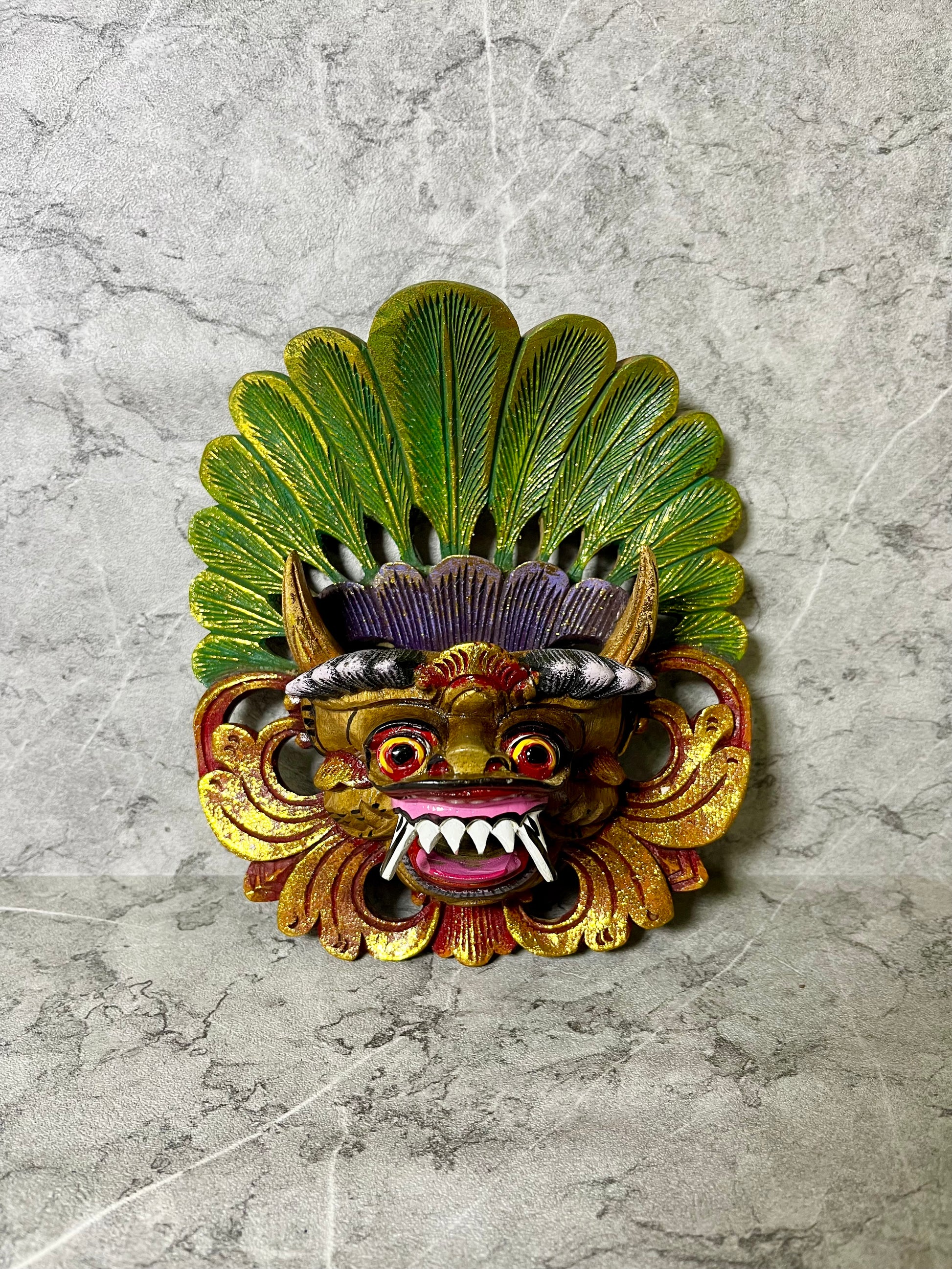 Guardian Spirit – Wooden Barong Hanging Mask | Balinese Wall Art Decor