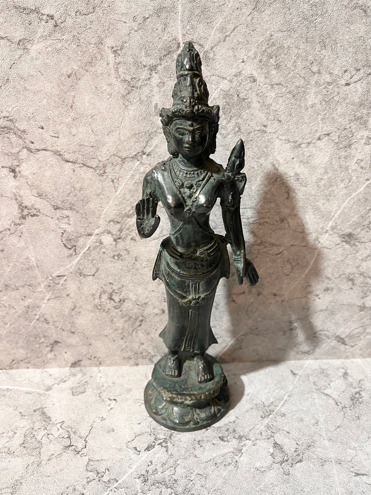 Bronze Goddess Tara Figure – Hindu Balinese Art Sculpture | Handmade Spiritual Home Decoration