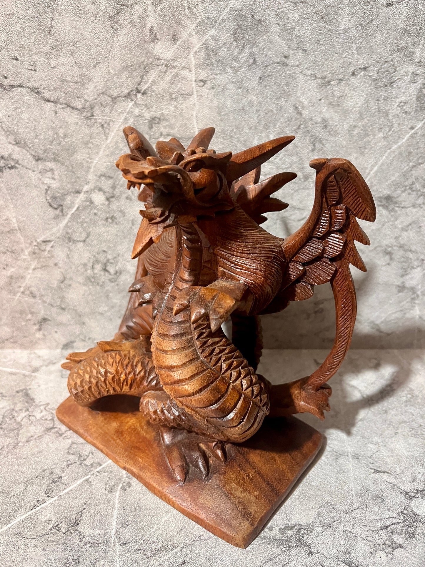 Wooden Dragon Sculpture – Hand-Carved Balinese Art Figure | Mythical Home Decoration