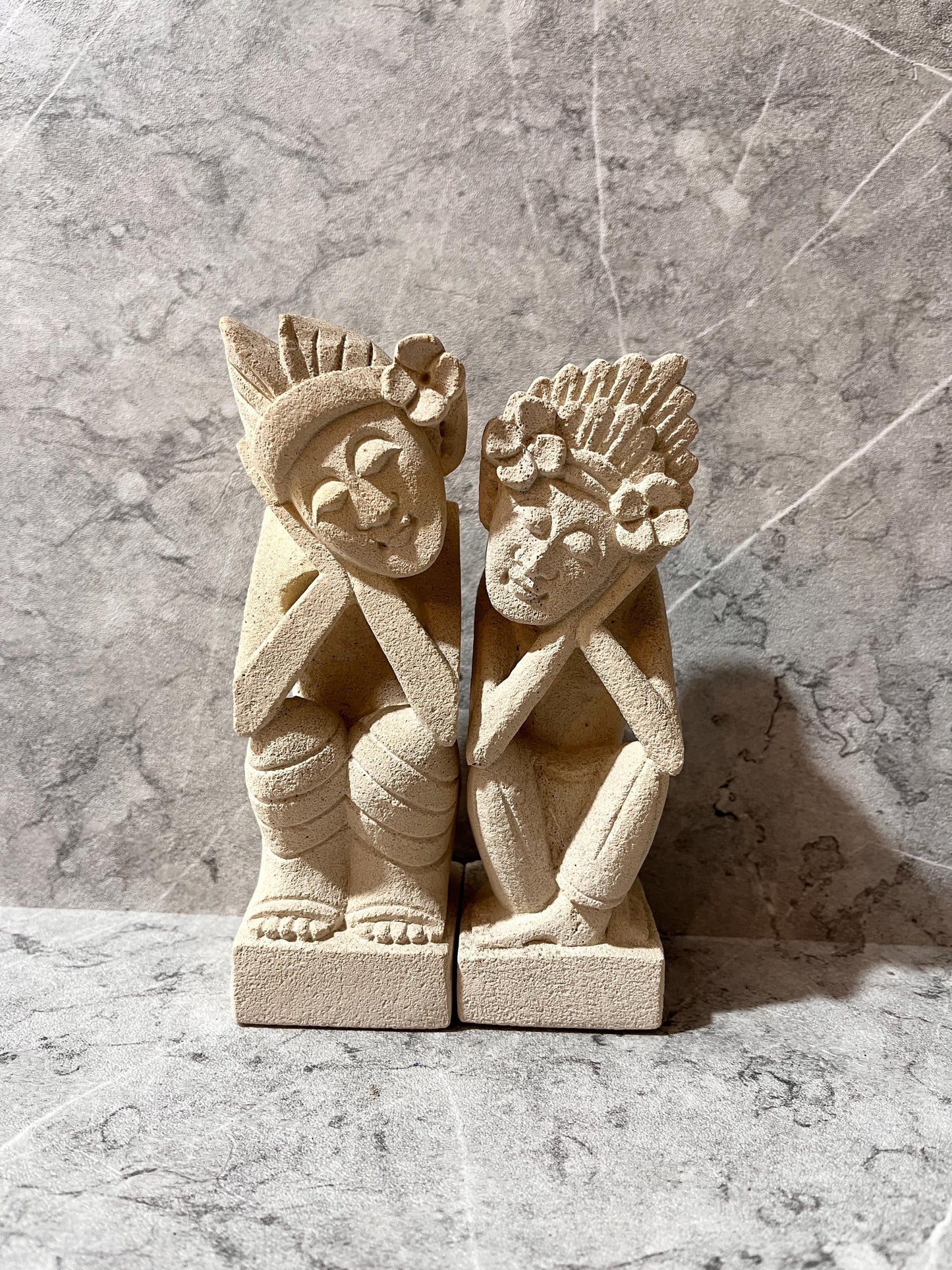 Balinese Limestone Wedding Couple – Handmade Sculpture | handmade, gift, housewarming, home decor.