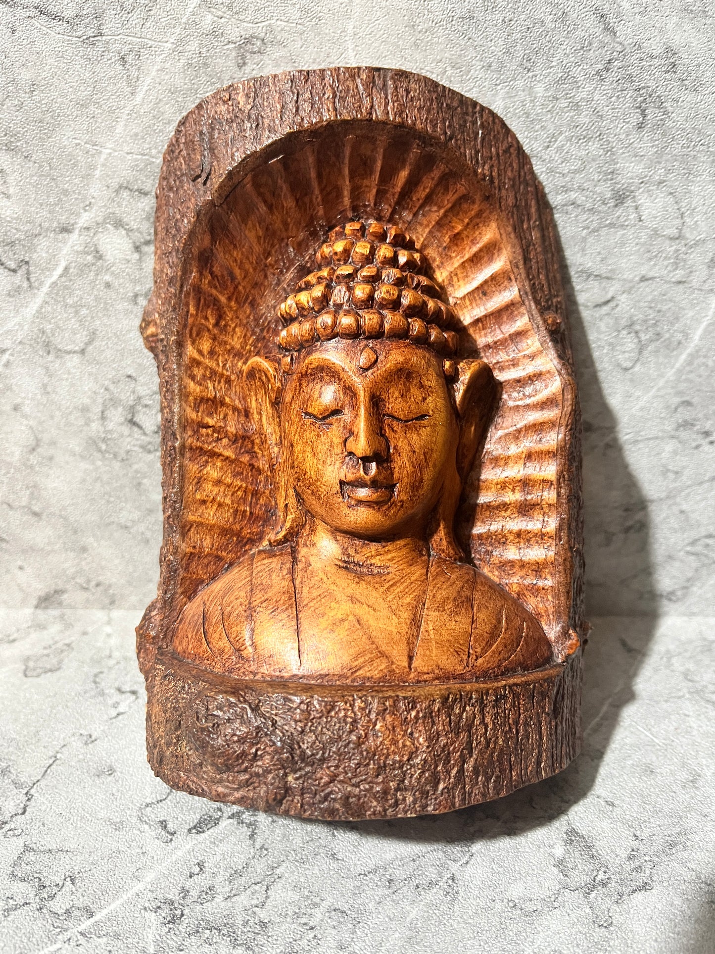 Wooden Buddha Figure – Hand-Carved Sculpture | Spiritual Home Decoration
