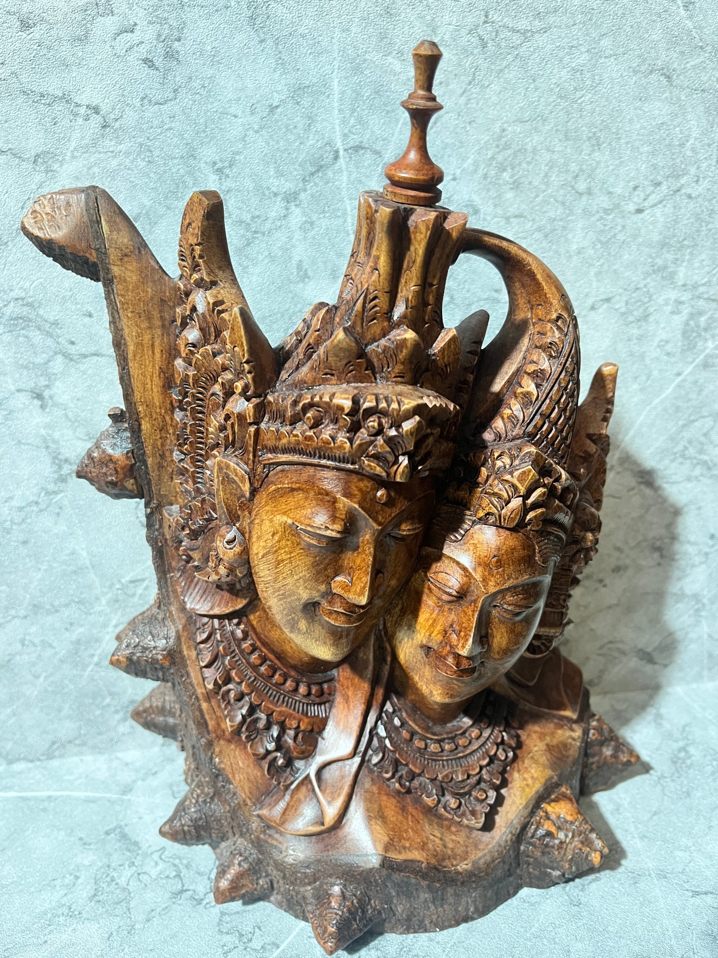 Wooden Rama and Sita Sculpture – Hand-Carved Balinese Art Figure | handmade, gift, housewarming, home decor.