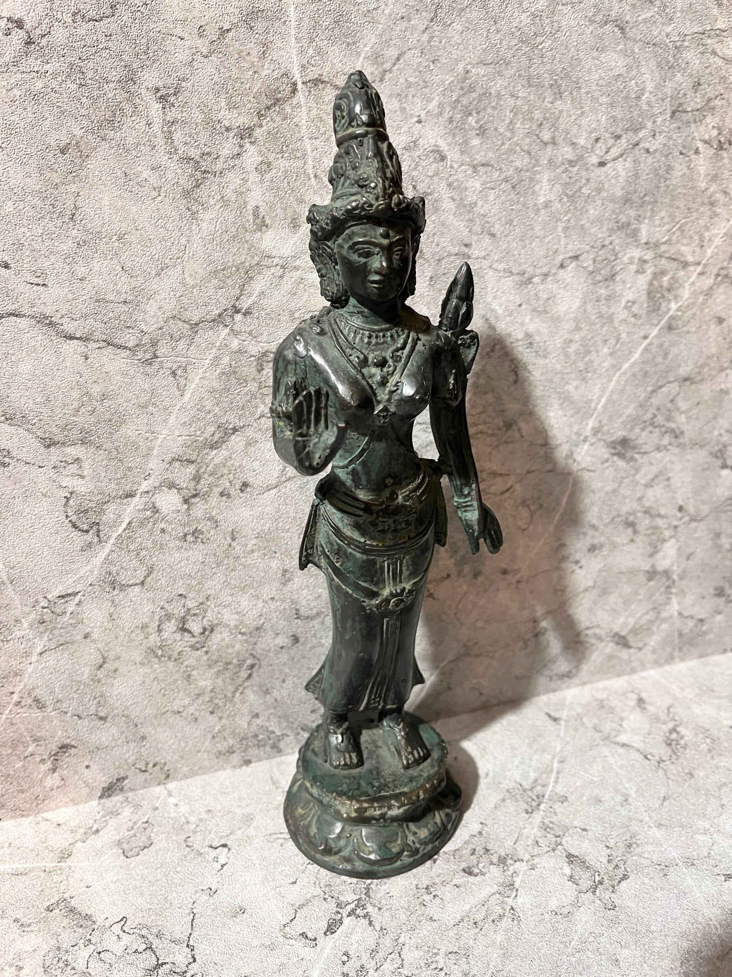 Bronze Goddess Tara Figure – Hindu Balinese Art Sculpture | Handmade Spiritual Home Decoration