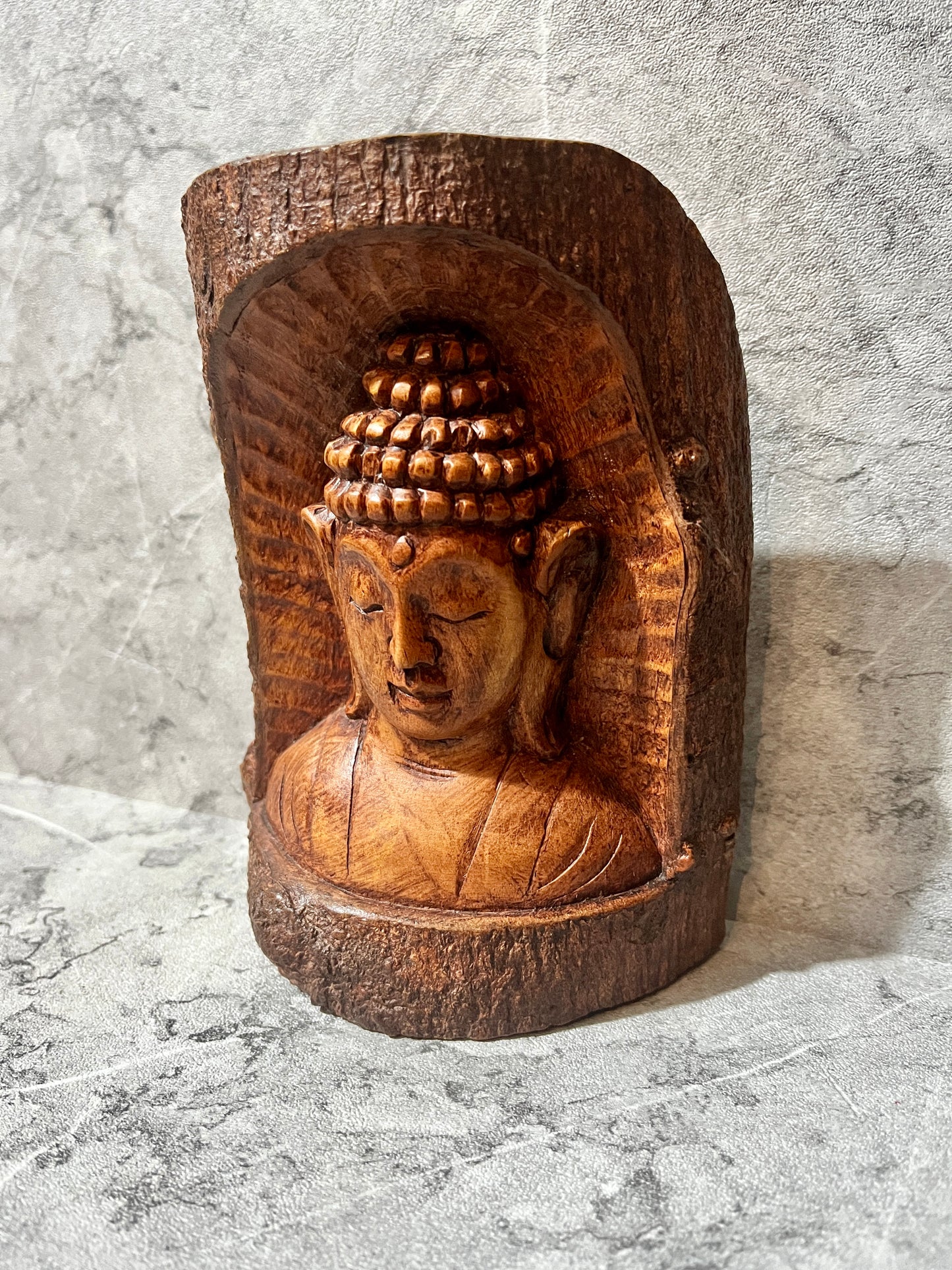 Wooden Buddha Figure – Hand-Carved Sculpture | Spiritual Home Decoration