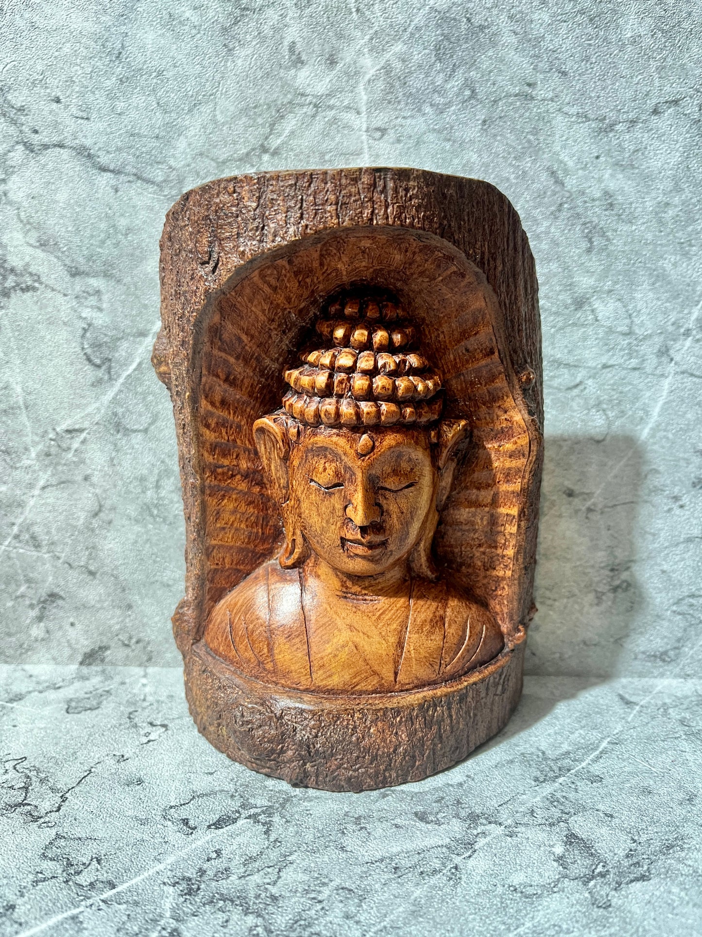 Wooden Buddha Figure – Hand-Carved Sculpture | Spiritual Home Decoration