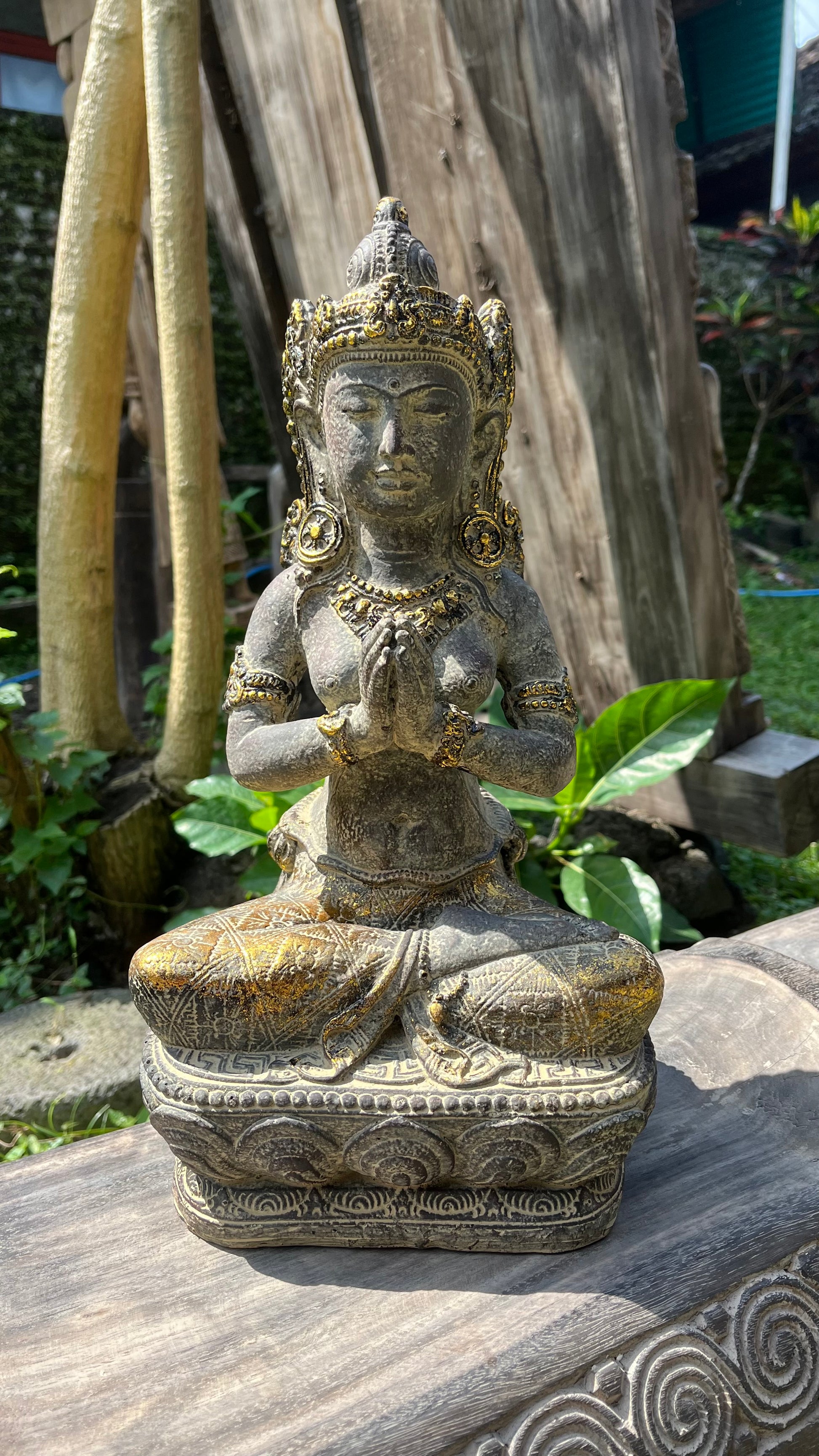 Goddess Tara Handcrafted Resin Statue – Balinese Spiritual Decor (16.1 inches)