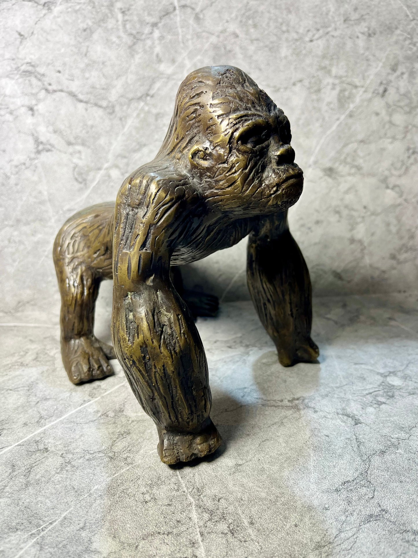 Bronze Silverback Gorilla Figure | Handcrafted Balinese Sculpture