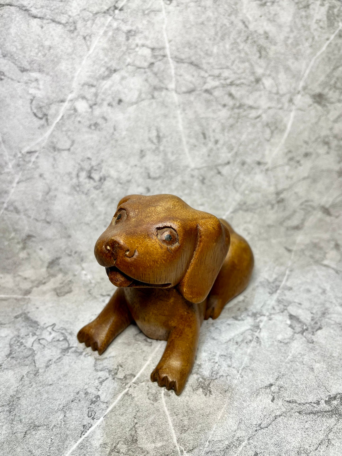 Wooden Miniature Dog Figure – Balinese Handcrafted Decor