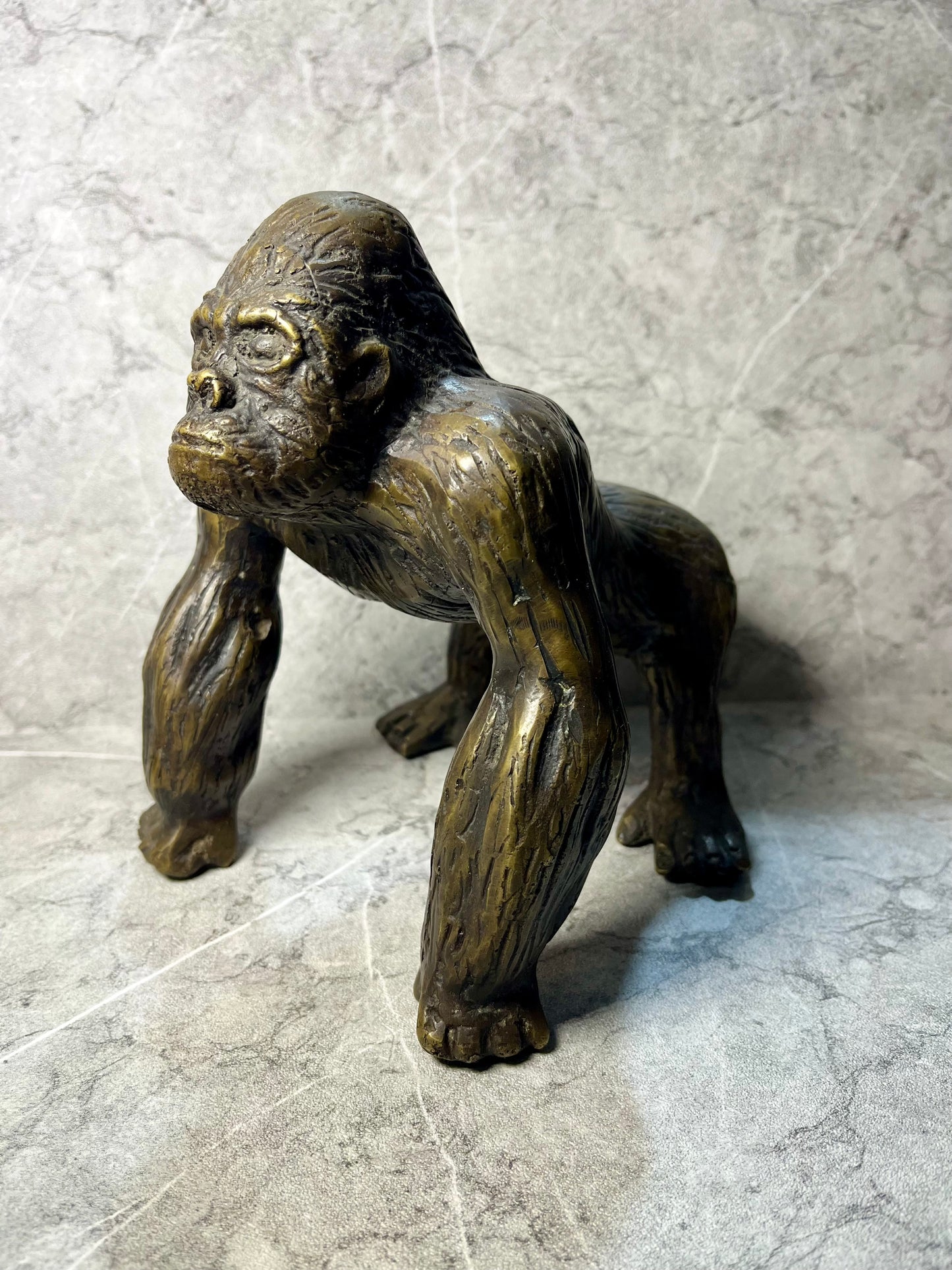 Bronze Silverback Gorilla Figure | Handcrafted Balinese Sculpture