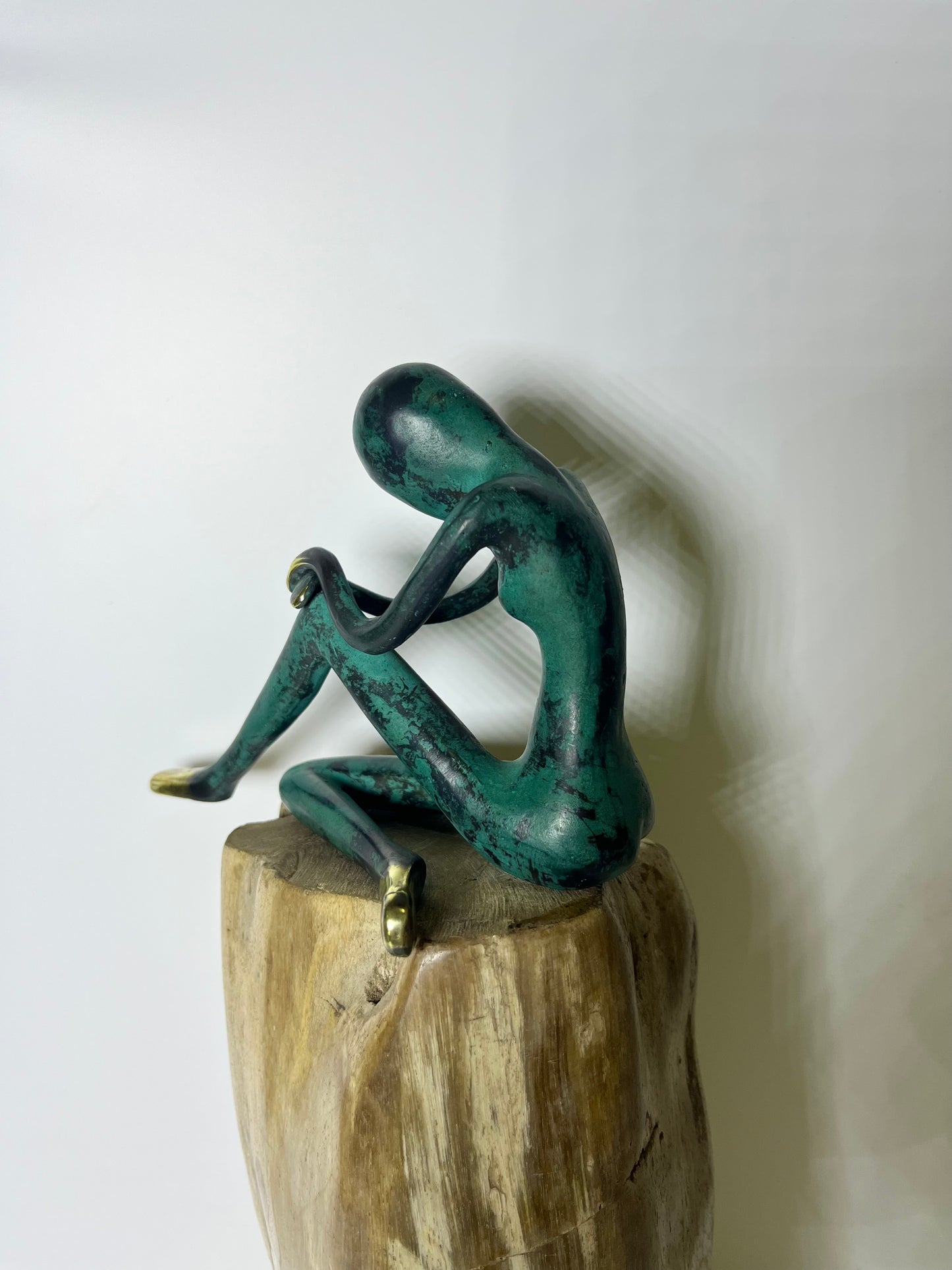 Bronze Abstract Pensive Woman Sculpture | Balinese Handcrafted Art