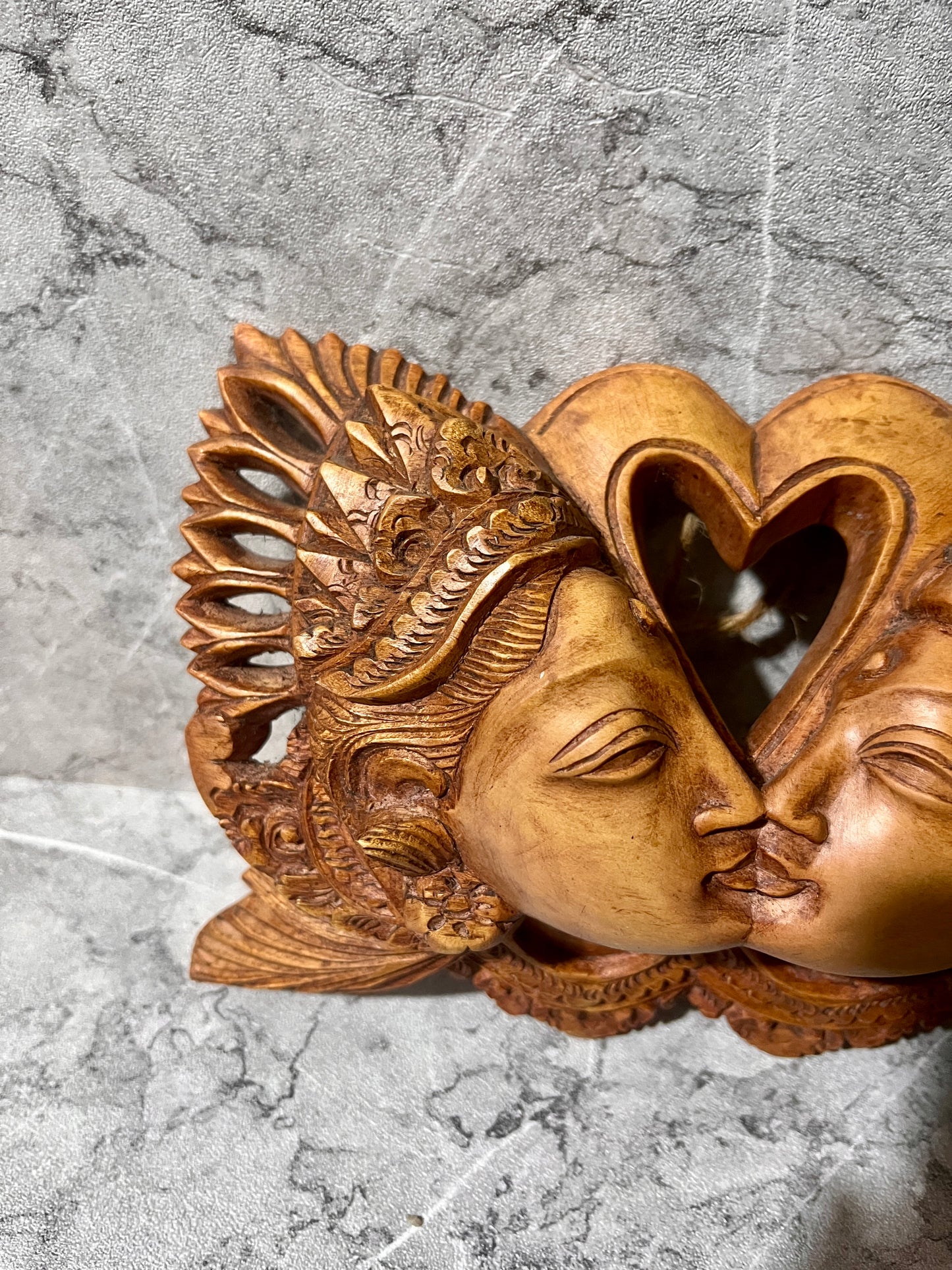 Wooden Rama & Sita Sculpture – Hand-Carved Balinese Wall Art | Hanging Hindu Decor
