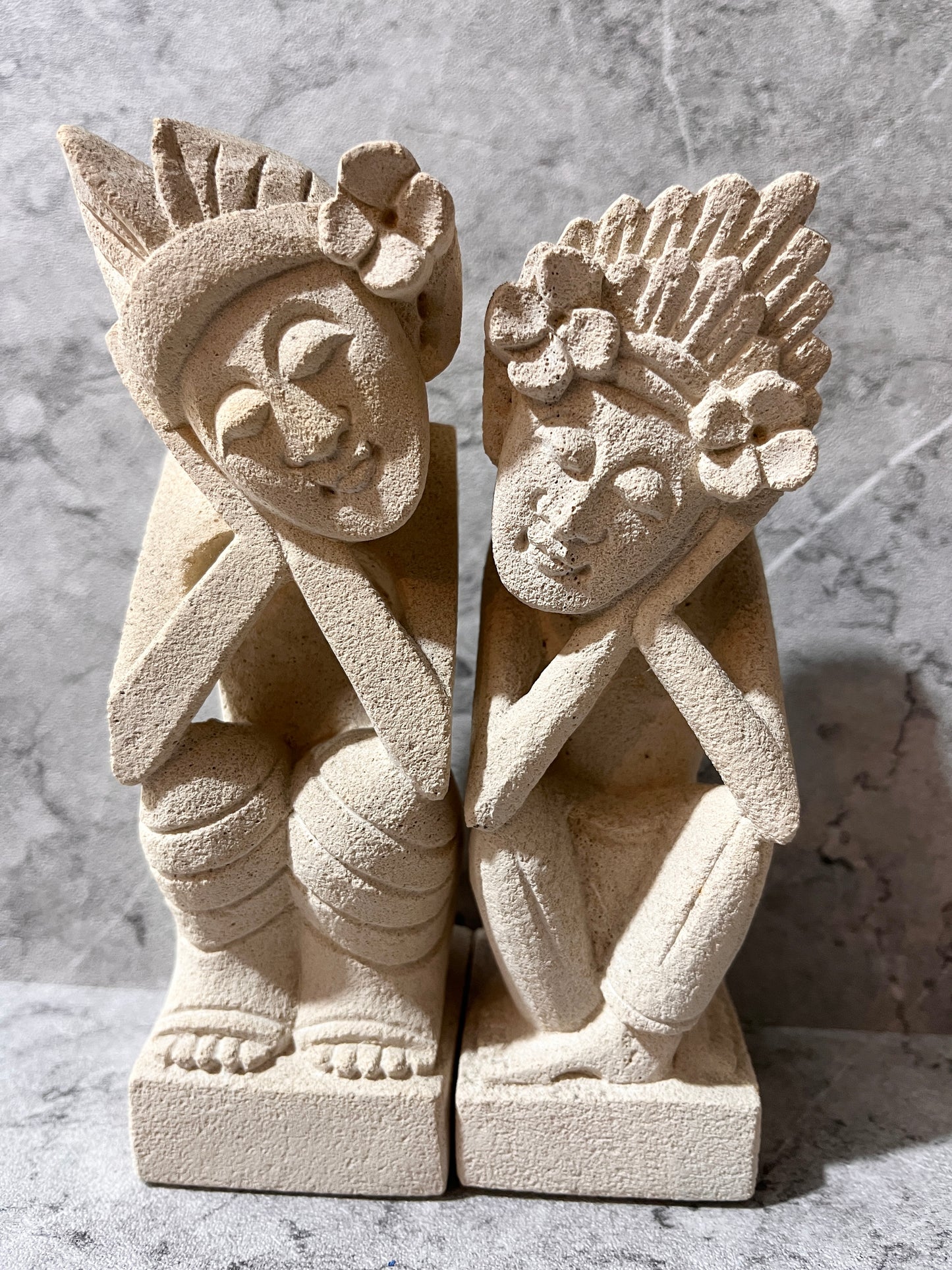 Balinese Limestone Wedding Couple – Handmade Sculpture | handmade, gift, housewarming, home decor.