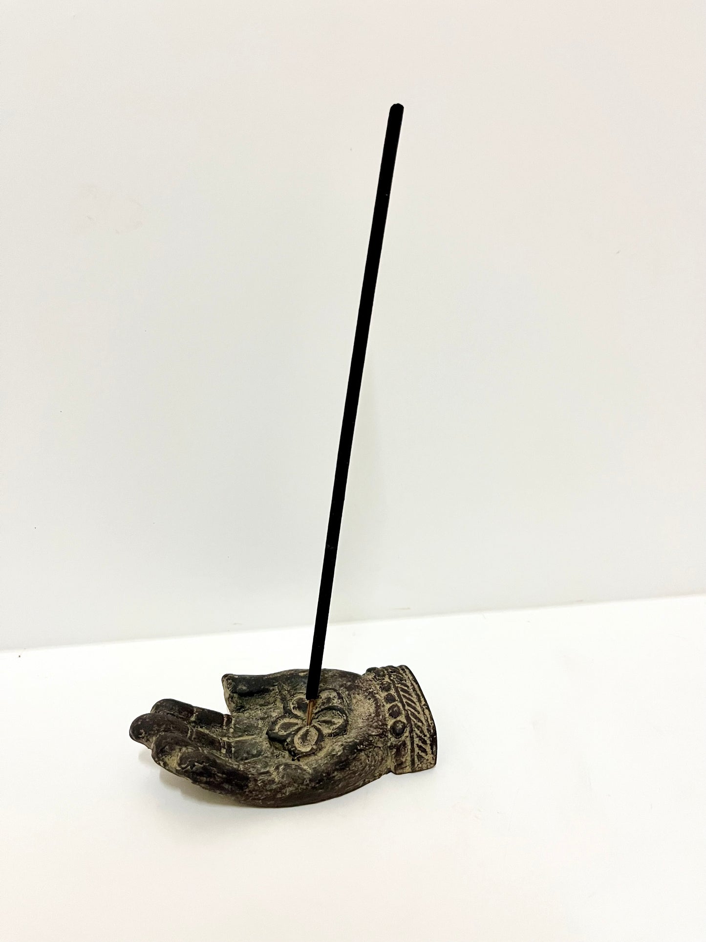 Resin Hand Incense Holder: Balinese Spiritual Decor