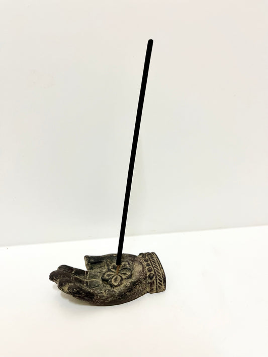 Resin Hand Incense Holder: Balinese Spiritual Decor